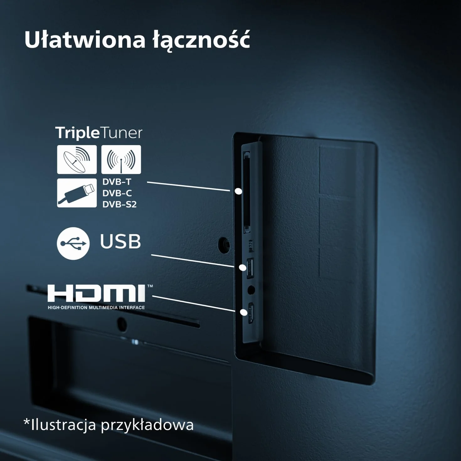Philips 43PUS7609 4K LED Smart TV – 43-calowy wyświetlacz z platformą Pixel Precise Ultra HD Titan OS i dźwiękiem Dolby Atmos, współpracuje z Alexą i asystentem głosowym Google