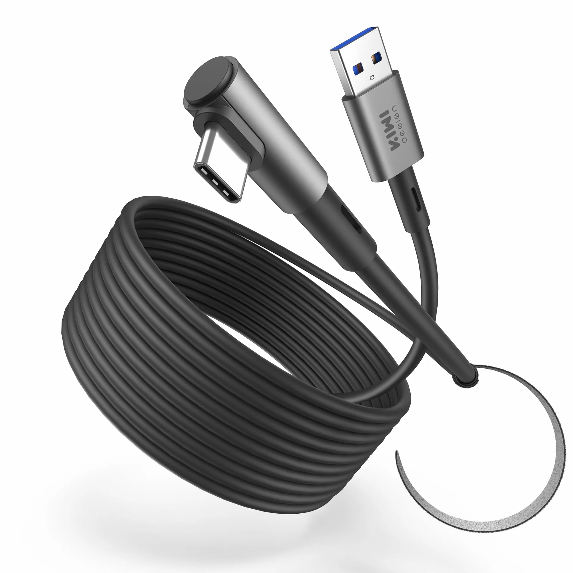 KIWI design Kabel łączący 487 cm, kompatybilny z akcesoriami Oculus/Meta Quest 3S i Quest 3/2/Pro/Pico 4, kabel USB 3.0, z super prędkością 5 Gb/s