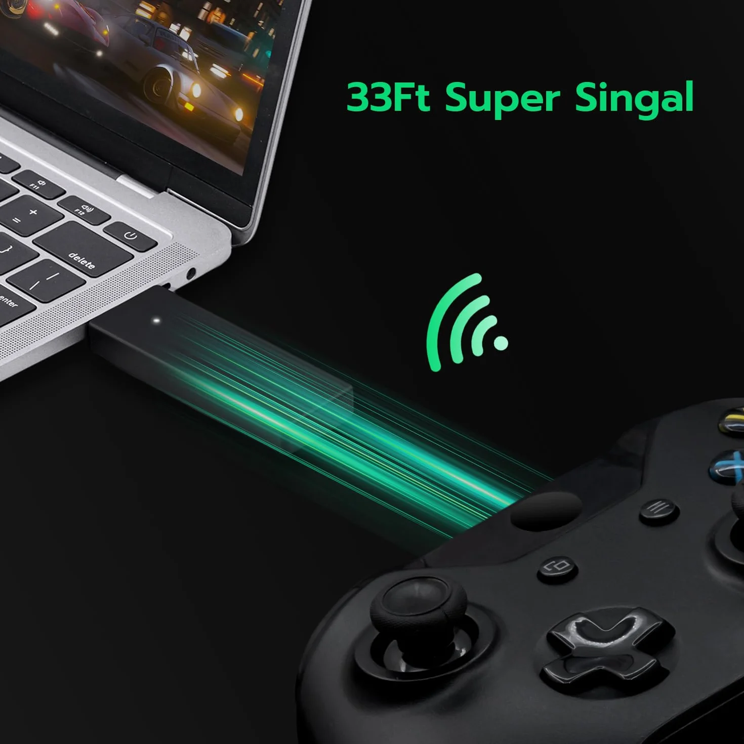 Mcbazel Bezprzewodowy adapter kontrolera gier Xbox dla Windows PC kompatybilny z Xbox One/Series S