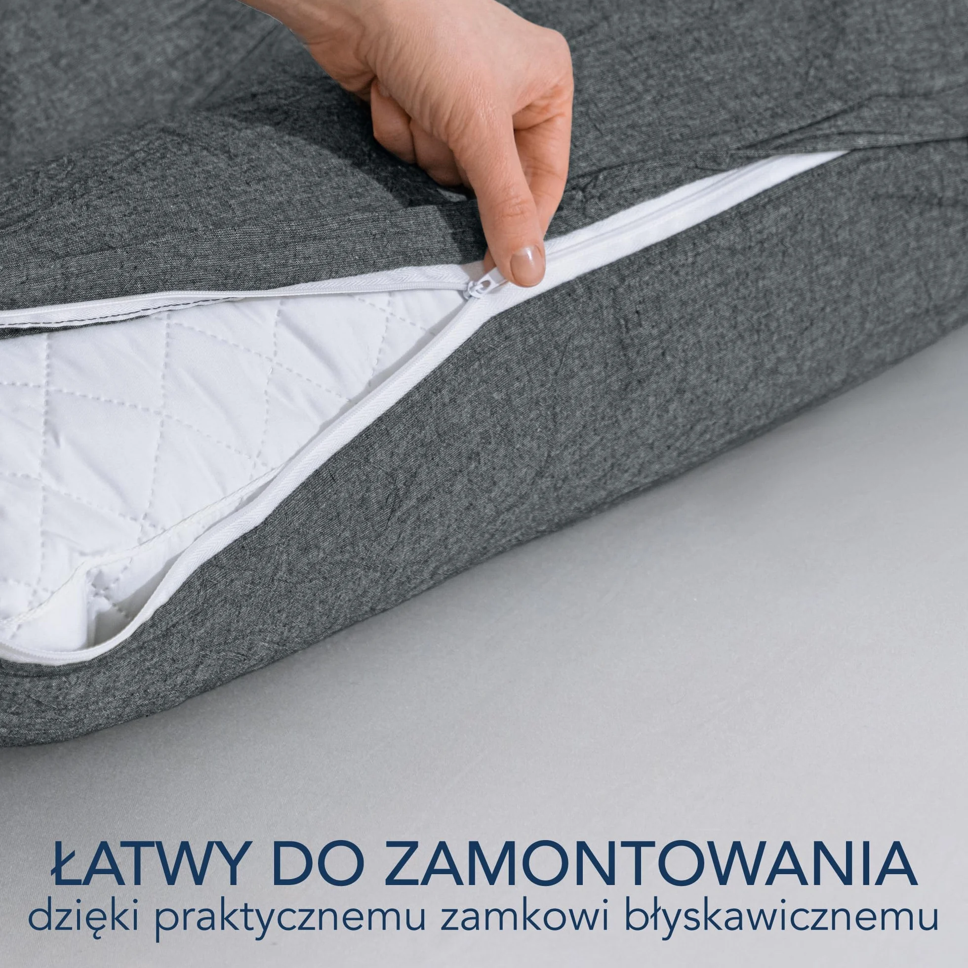 Poszewka na poduszkę 40x40 bawełna zestaw 2 sztuk ciemnoszara Oeko Tex