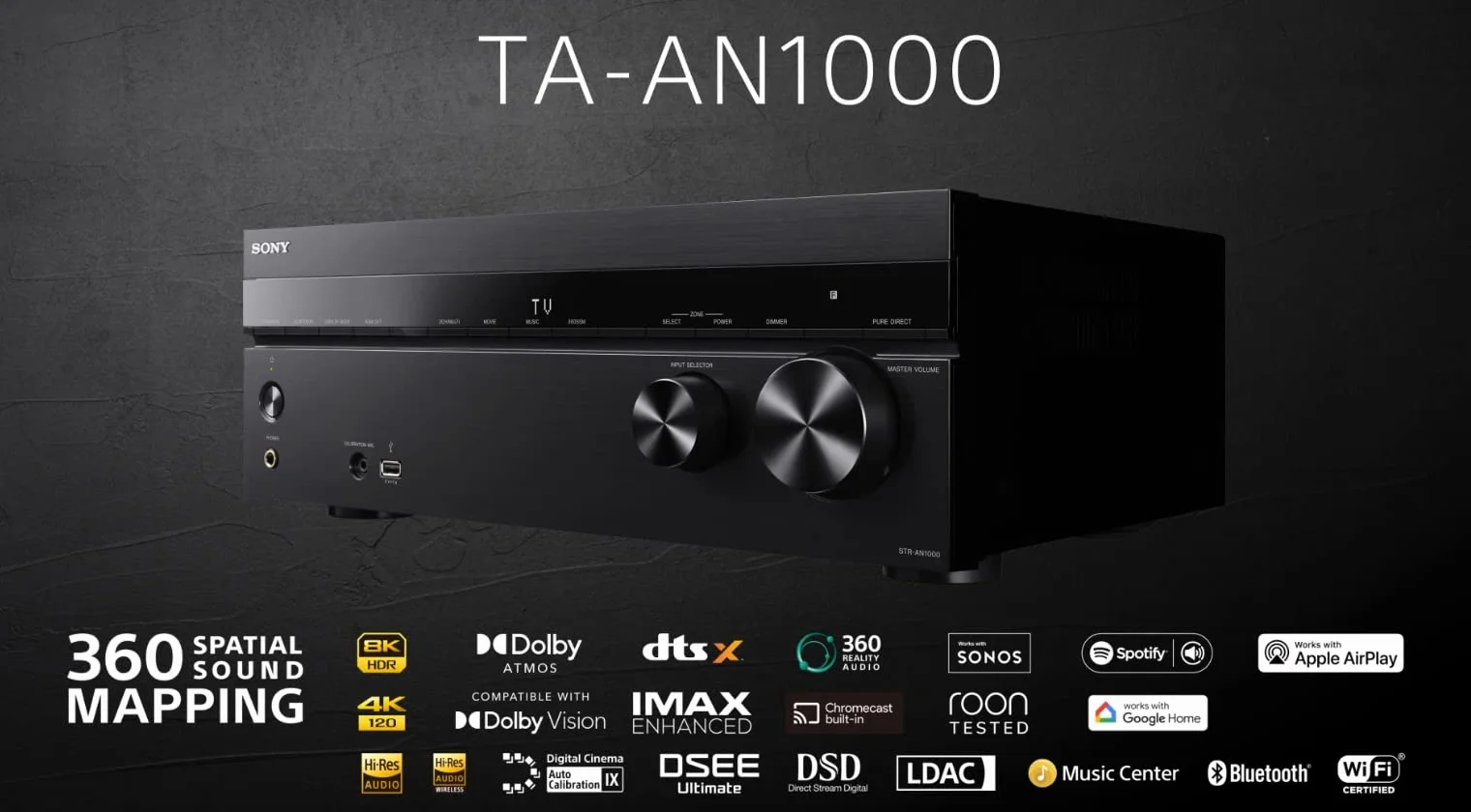 Sony Kanalig 8K TAAN1000.CEL Wzmacniacz, Czarny, 8 Portów HDMI