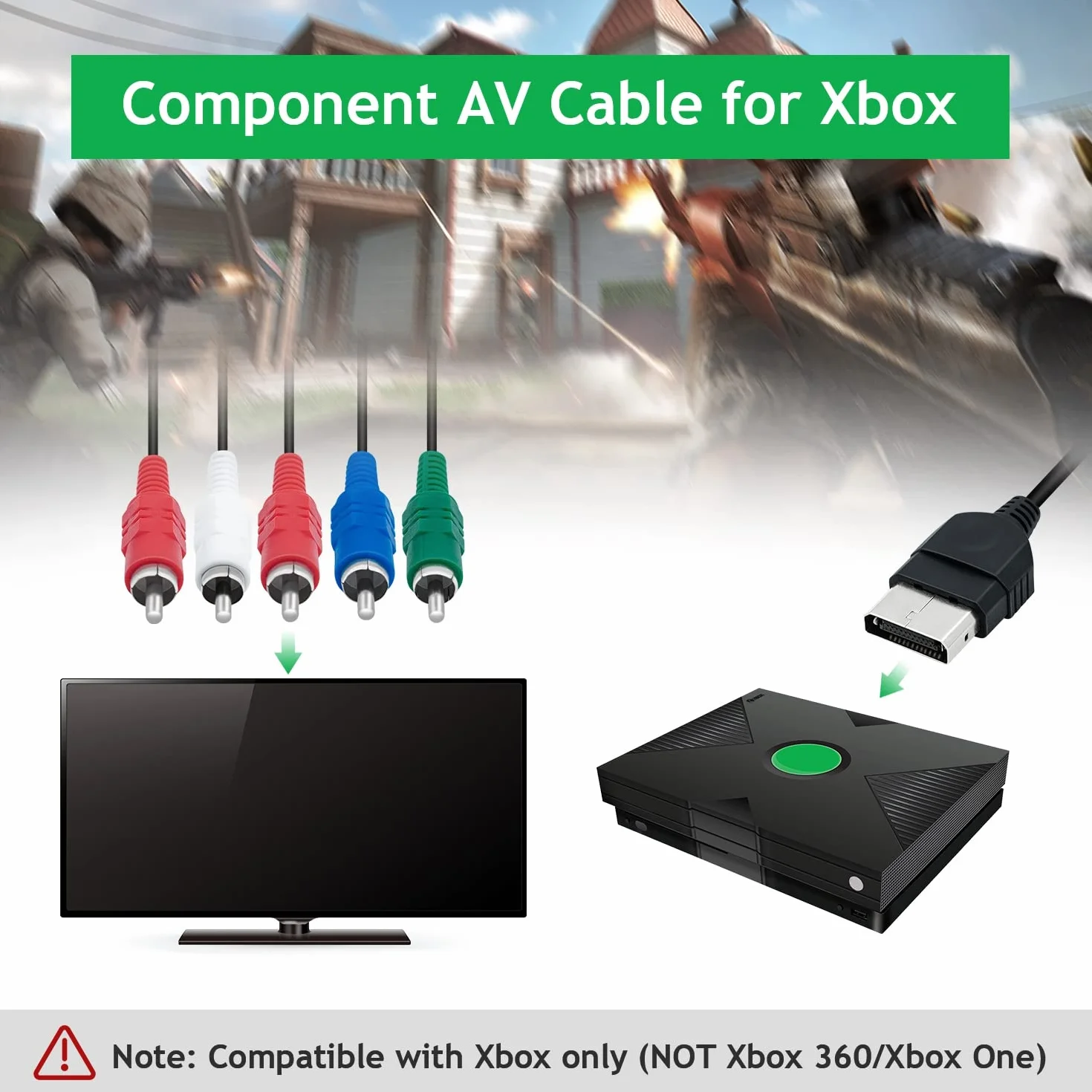 Mcbazel Komponent TV High-Definition Composite AV Kabel audio wideo do klasycznej oryginalnej konsoli Xbox