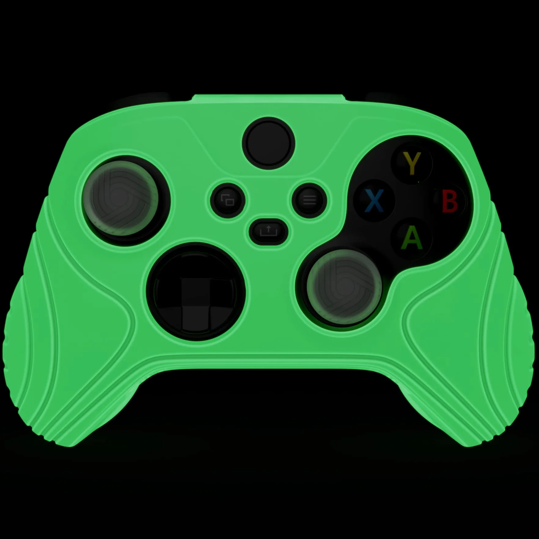 eXtremeRate PlayVital Antypoślizgowe Gumowe Pokrowiec Ochronny do Xbox Series X S z Nakładkami na Kciuki,Protective Case do Xbox Series X S Kontrolera,Silikonowe Etui Skóry-Zielony