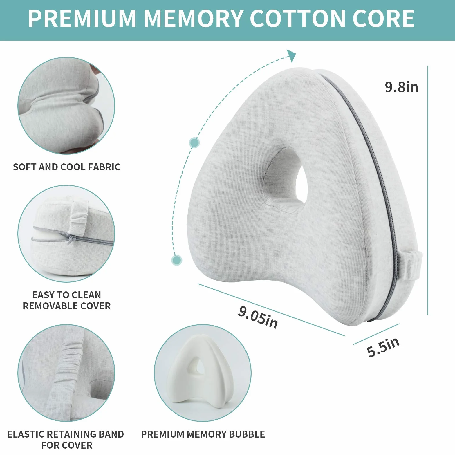 Ergonomiczna poduszka na nogę do kolan z pianki memory do spania na boku