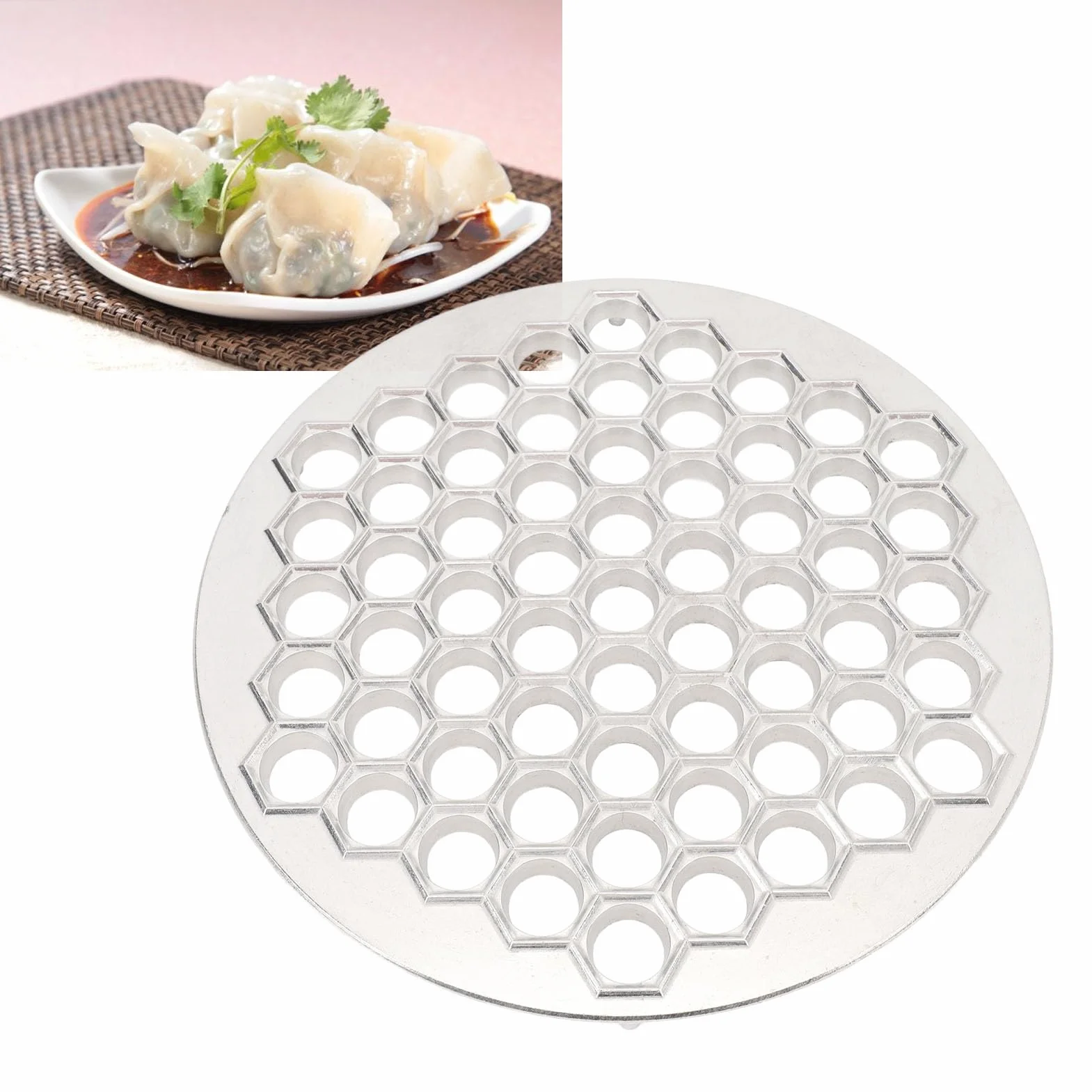 Rosyjskie Urządzenie do Robienia Pierogów, 61 Otworów Urządzenie do Robienia Pierogów ze Stopu Aluminium Kuchnia Pelmeni Narzędzie do Robienia