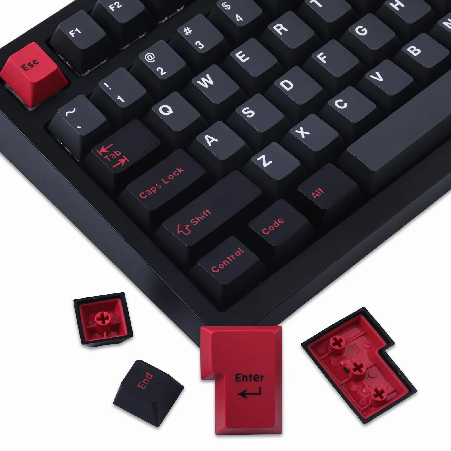 Nasadki klawiszowe Evil Dolch Double Shot, 170 klawiszy, profil Cherry, ABS, nasadki na klawisze do przełączników MX, układ ISO/ANSI, klawiatura mechaniczna