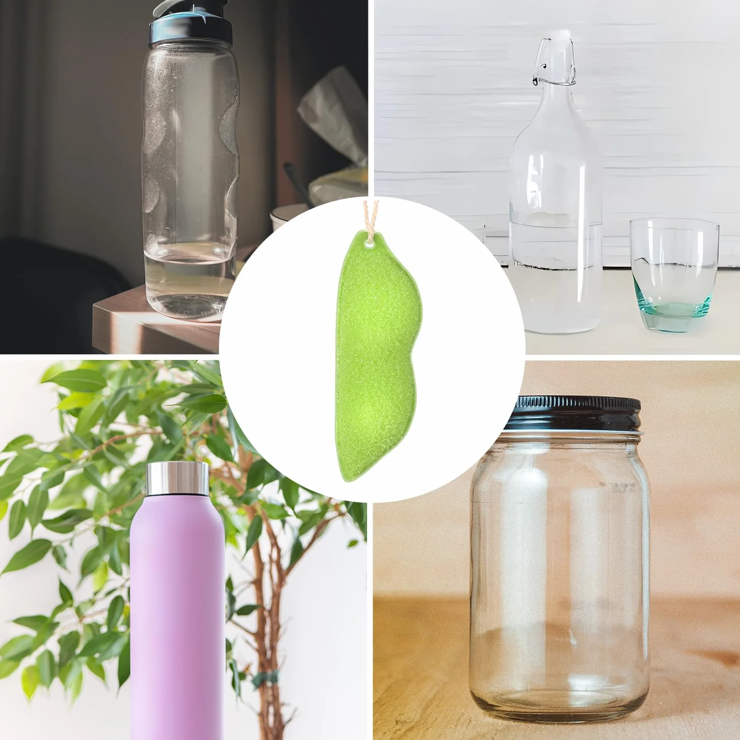 Beans Bottle Cleaning Sponge Srodek do Czyszczenia Butelek z Kulka Ceramiczna Wielokrotnego Uzytku Szczotka z Gabka