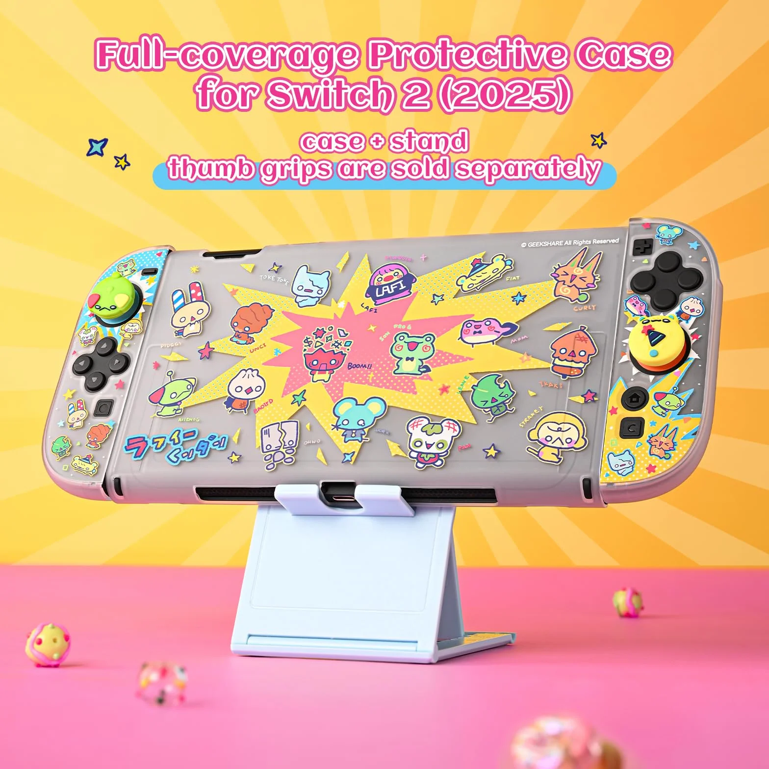GeekShare Powłoka ochronna kompatybilna z Switch 2, Kawaii Cartoon dokowalna obudowa kompatybilna z Switch 2, odporna na zarysowania i amortyzująca konstrukcja osłona skórka - LAFI Legion