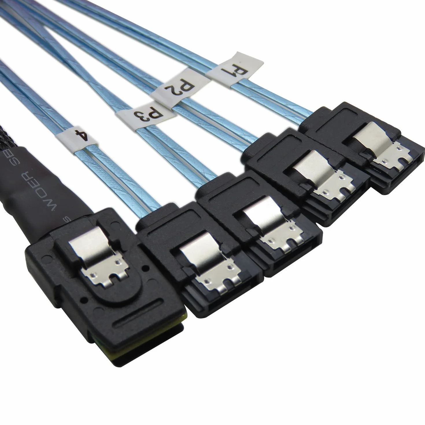 YIWENTEC 0,75 m Mini SAS 36P SFF-8087 do 4 SATA docelowy dysk twardy złącze kabel danych (0,75 m)