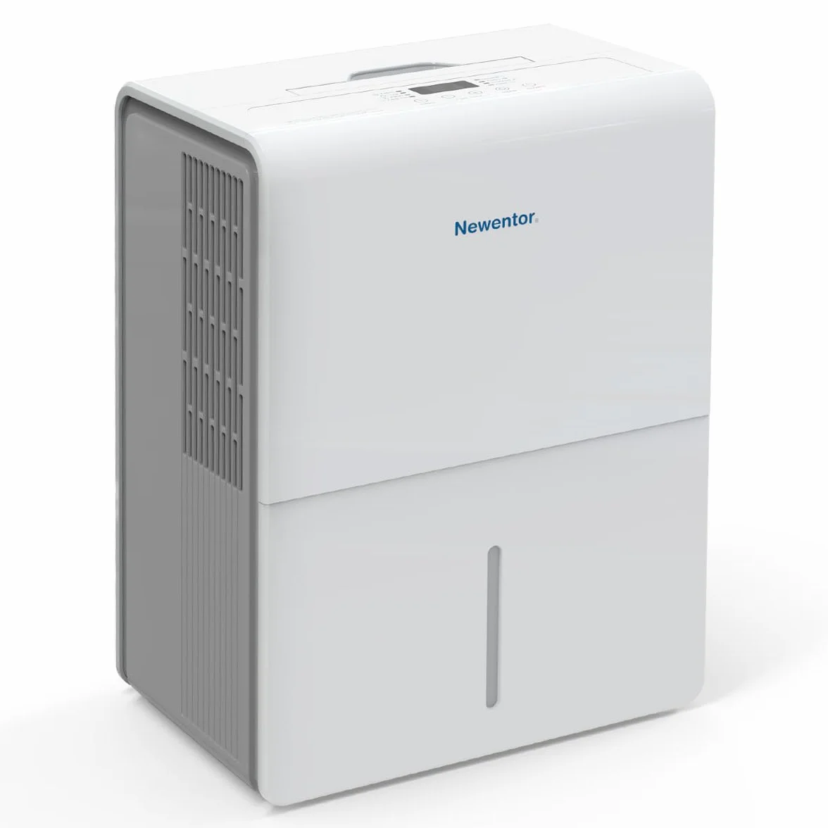 Newentor Osuszacz powietrza 25 l/24 h, do pomieszczeń 215 m³/80 m² – 3-krotna redukcja hałasu – energooszczędny chip – łatwa obsługa – z wężem odpływowym 1 m i zdejmowanym filtrem, timer