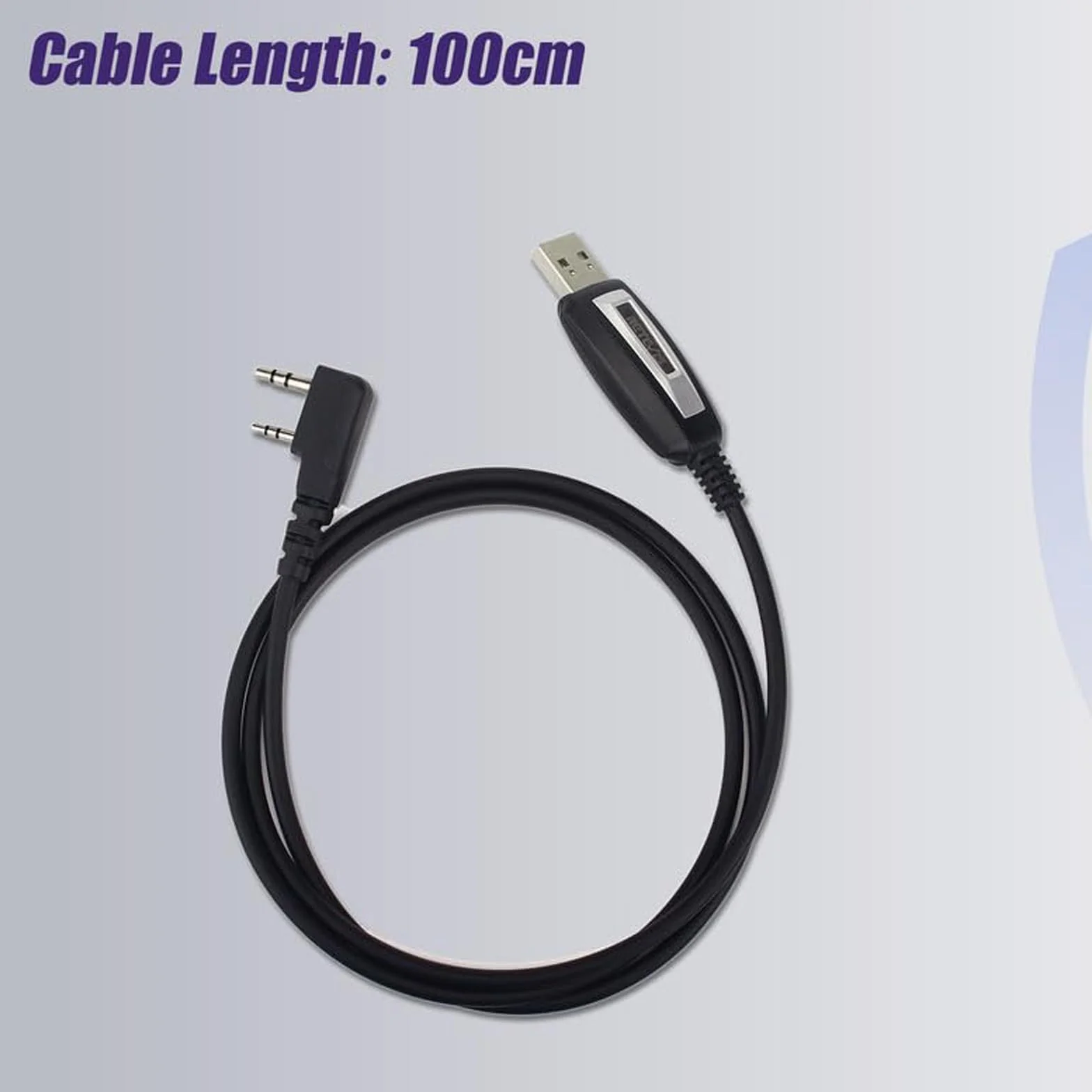Retevis Kabel do programowania USB, wbudowany chip, 2-pinowy kompatybilny z Walkie Talkie RT24 RT27 RT622 RT668 RT5R RA79 H777 Tid Radio Baofeng UV-5R GT-18 Quansheng UVK5 (1 szt.)
