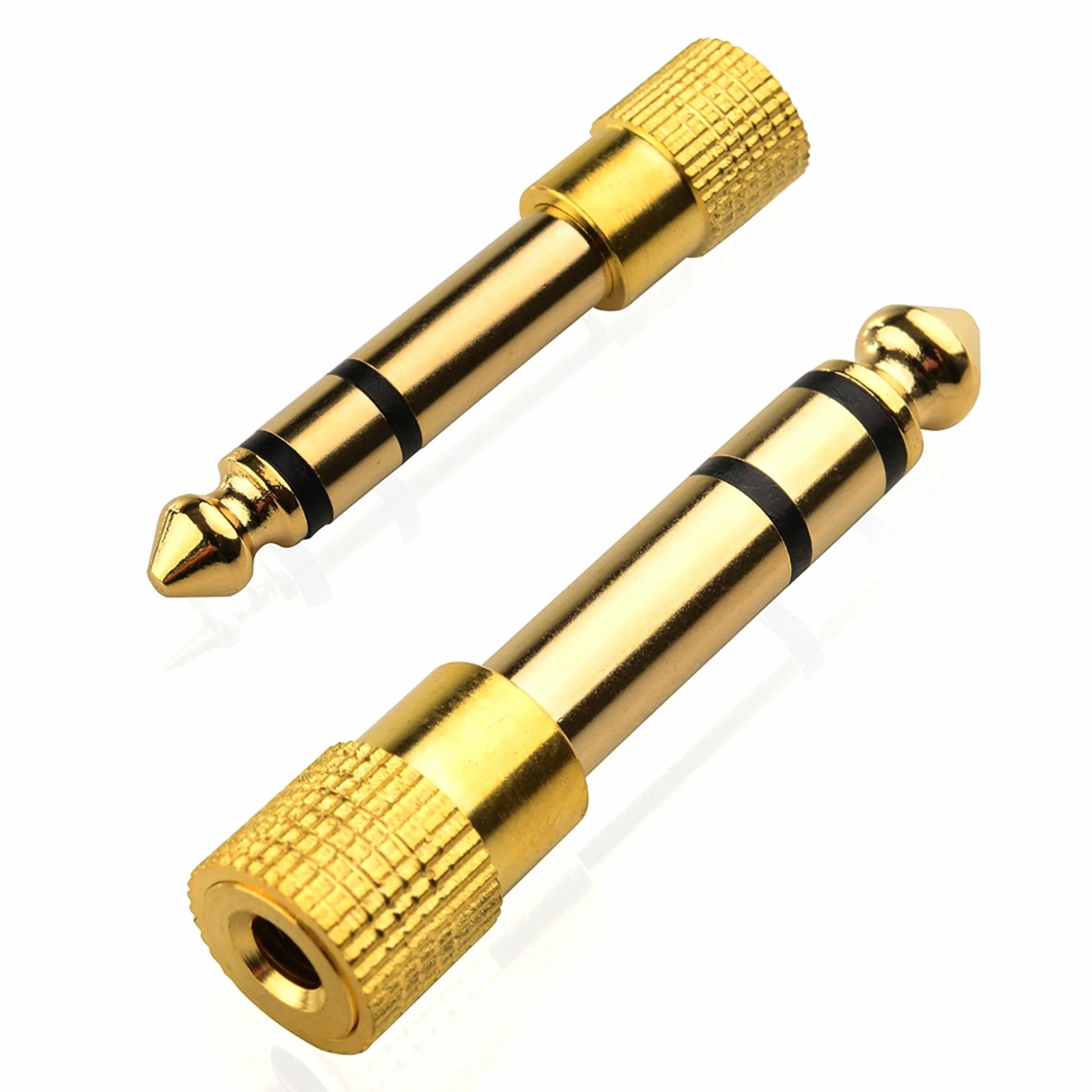 2 Sztuki Wtyk 6,35 mm do Gniazda 3,5 mm - Adapter Jack Audio Stereo 1/4 do 1/8 Cala - Łączy Urządzenia z Portem 6,35 mm z Urządzeniami Audio 3,5 mm - od Mobi Lock