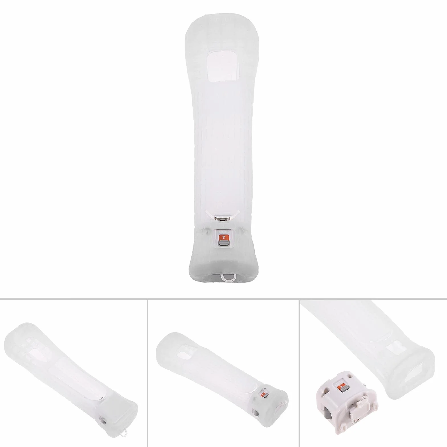 Motion Plus Adapter dla zdalnego sterowania Wii Ulepszony czujnik ruchu silikonowy okładka obudowy dla gier Wii Czarna lub biała ABS Wtyczka i akcesoria do zabawy (Biały)