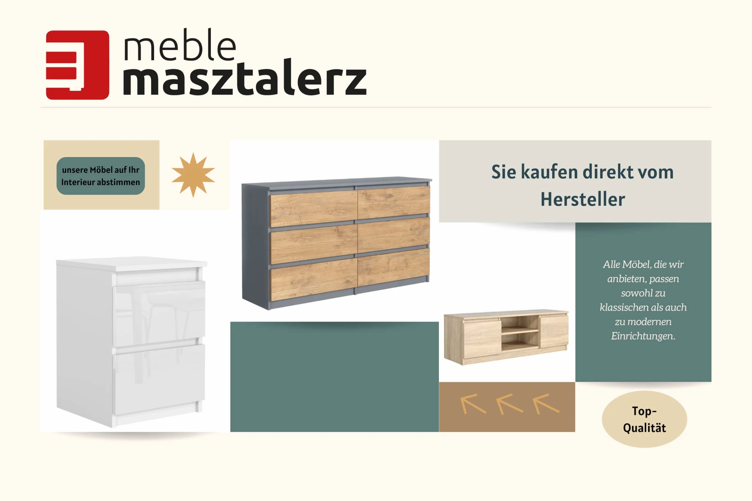 meble masztalerz Komoda Biała 70 cm Matowa z 4 szufladami - 70x102x39 cm - Komoda do salonu, sypialni - Szafka z szufladami - Komoda z szufladami