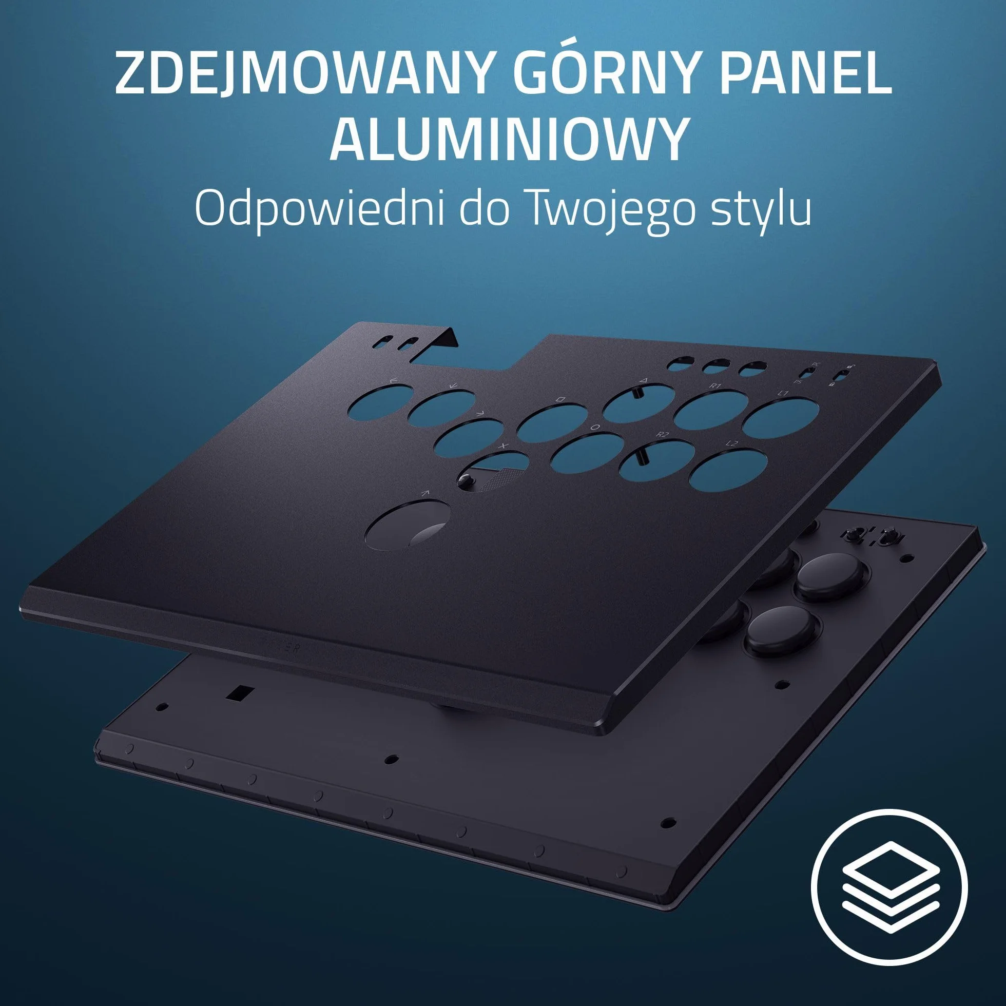Razer Kitsune - Optyczny kontroler zręcznościowy tylko klawisze do PS5 i PC (Precyzyjny układ czterech przycisków ruchu, Liniowe niskoprofilowe przełączniki optyczne Razer) Czarny
