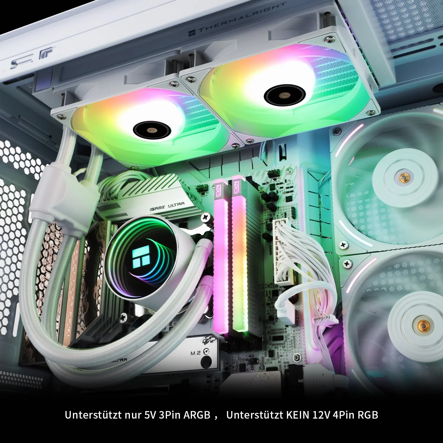 Thermalright Frozen Night 240 WHITE ARGB wodny system chłodzenia procesora 240 White z podwójnym wentylatorem PWM, łożyska S-FDB V2, pasuje do AMD/AM4 AM5, Intel LGA 1700/1150/1151/1200/2011