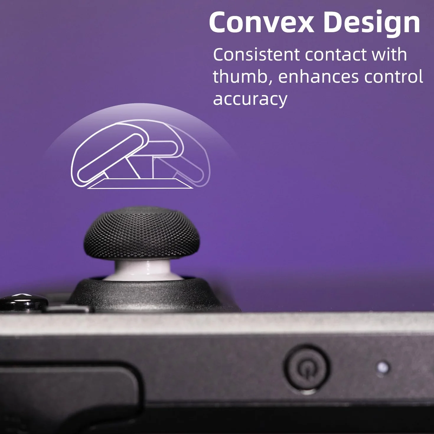 Skull & Co. Convex Thumb Grip Caps Joystick Cap Analogowa Stick Cap Thumbstick Grip Cover for Steam Deck/Steam Deck OLED and ROG Ally/ROG Ally X - Black, 2 pary (4 szt.)
