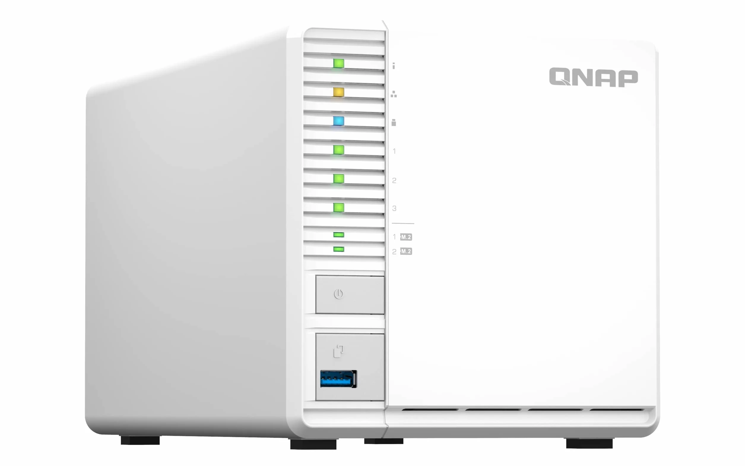 QNAP TS-364-8G | 3-kieszeniowy, czterordzeniowy procesor Intel, 2 gniazda M.2, 2,5GbE RAID5 Desktop NAS, 8 GB pamięci RAM