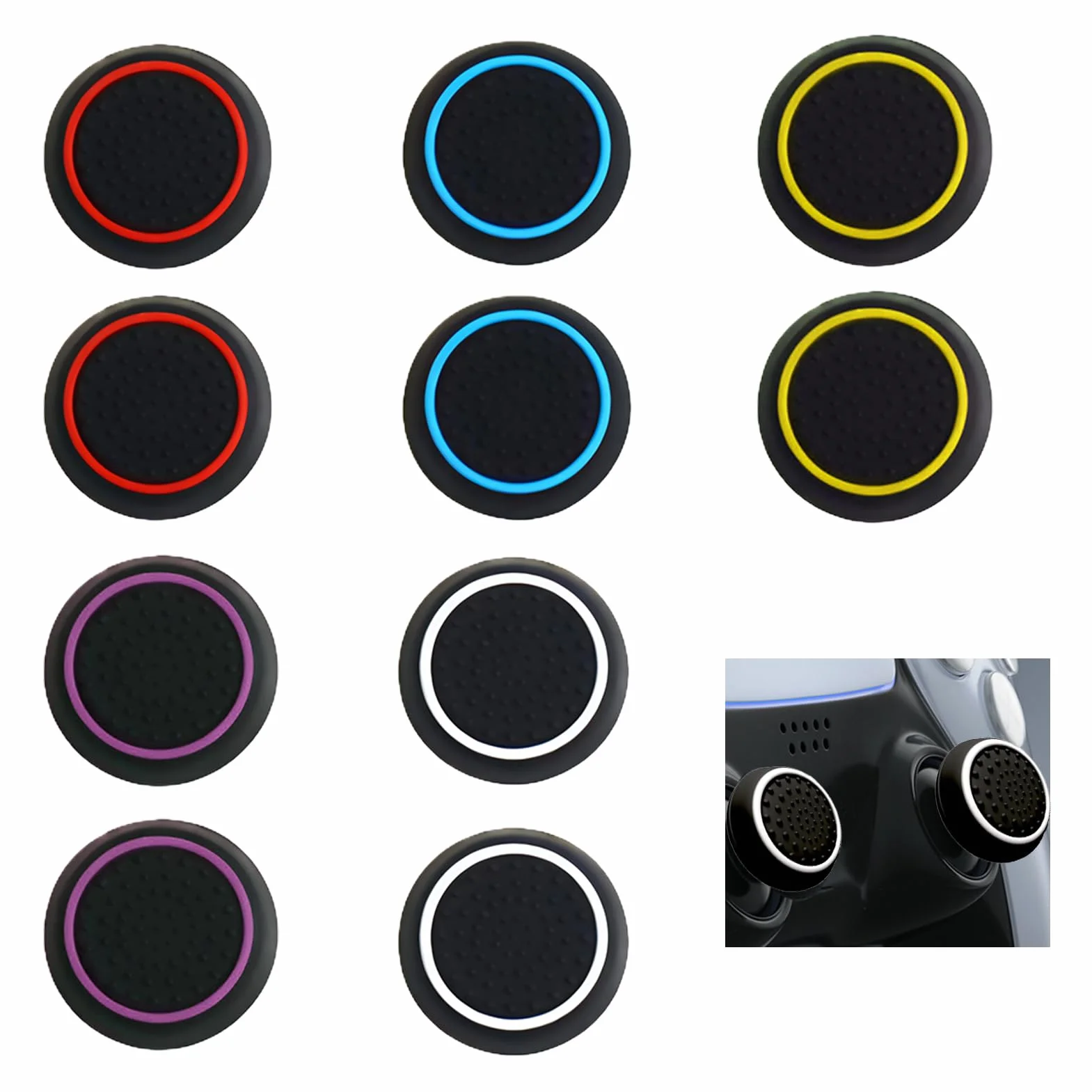 10 sztuk wymiennych nakładek na joysticki, silikonowe, antypoślizgowe nakładki na joysticki, kompatybilne z kontrolerami serii PS5/PS4/Xbox One, ulepszony chwyt