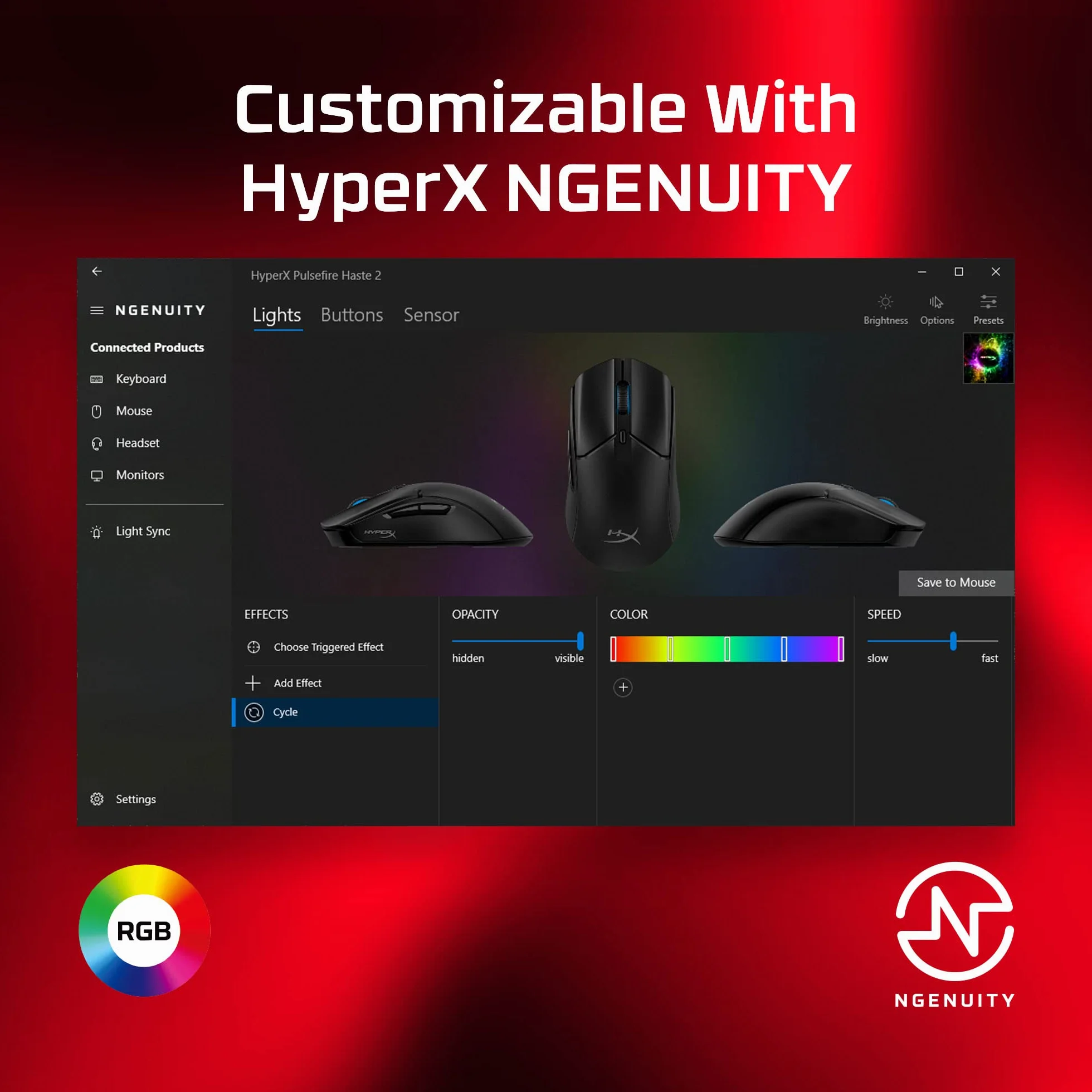 HyperX Mysz do gier Pulsefire Haste 2