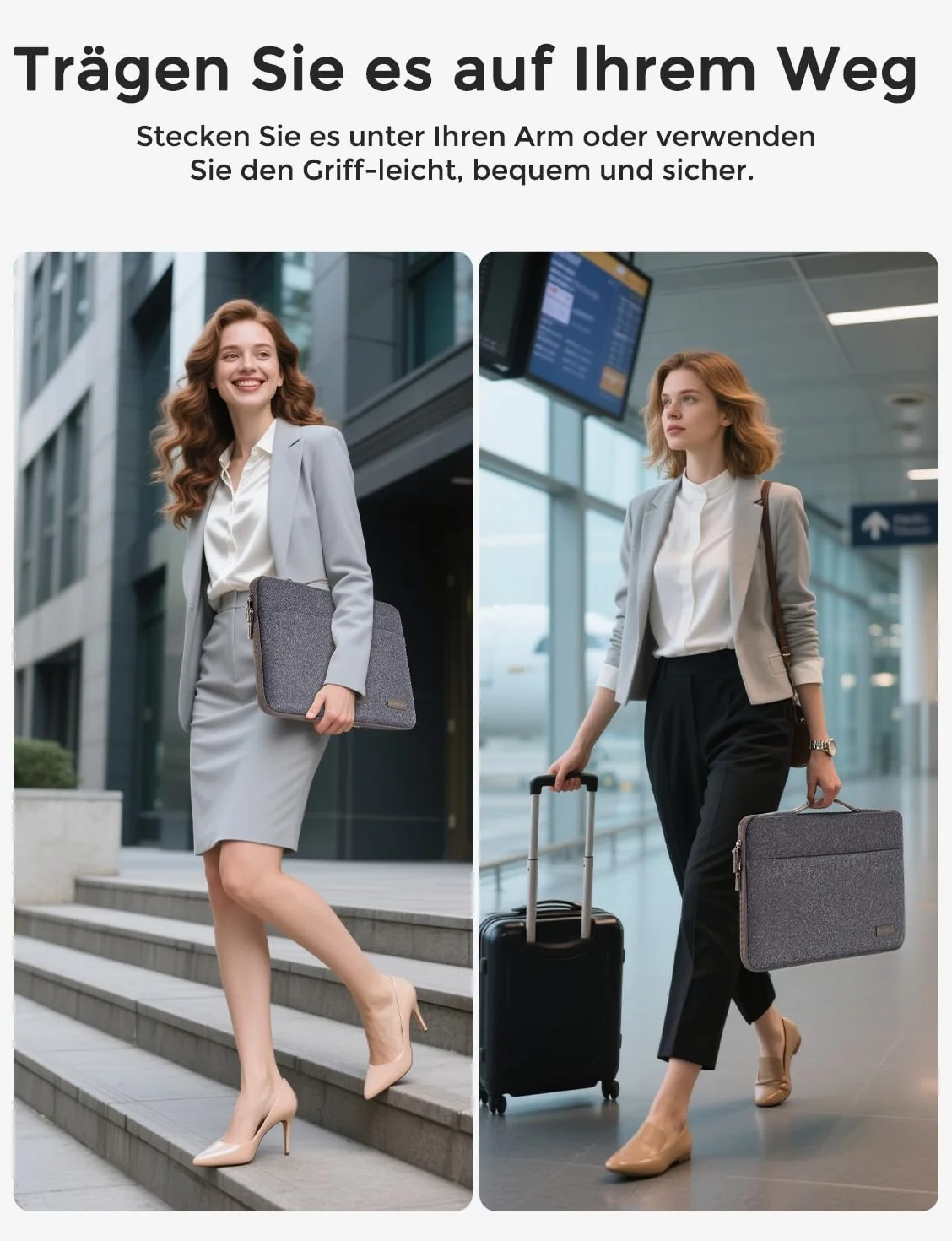 DOMISO Wodoszczelne etui na laptopa 12,5", MacBook Pro Retina / 13, MacBook Air Retina 2018/12,9", iPad Pro 2016 2017/13,5", Surface Laptop 2, ciemnoszare
