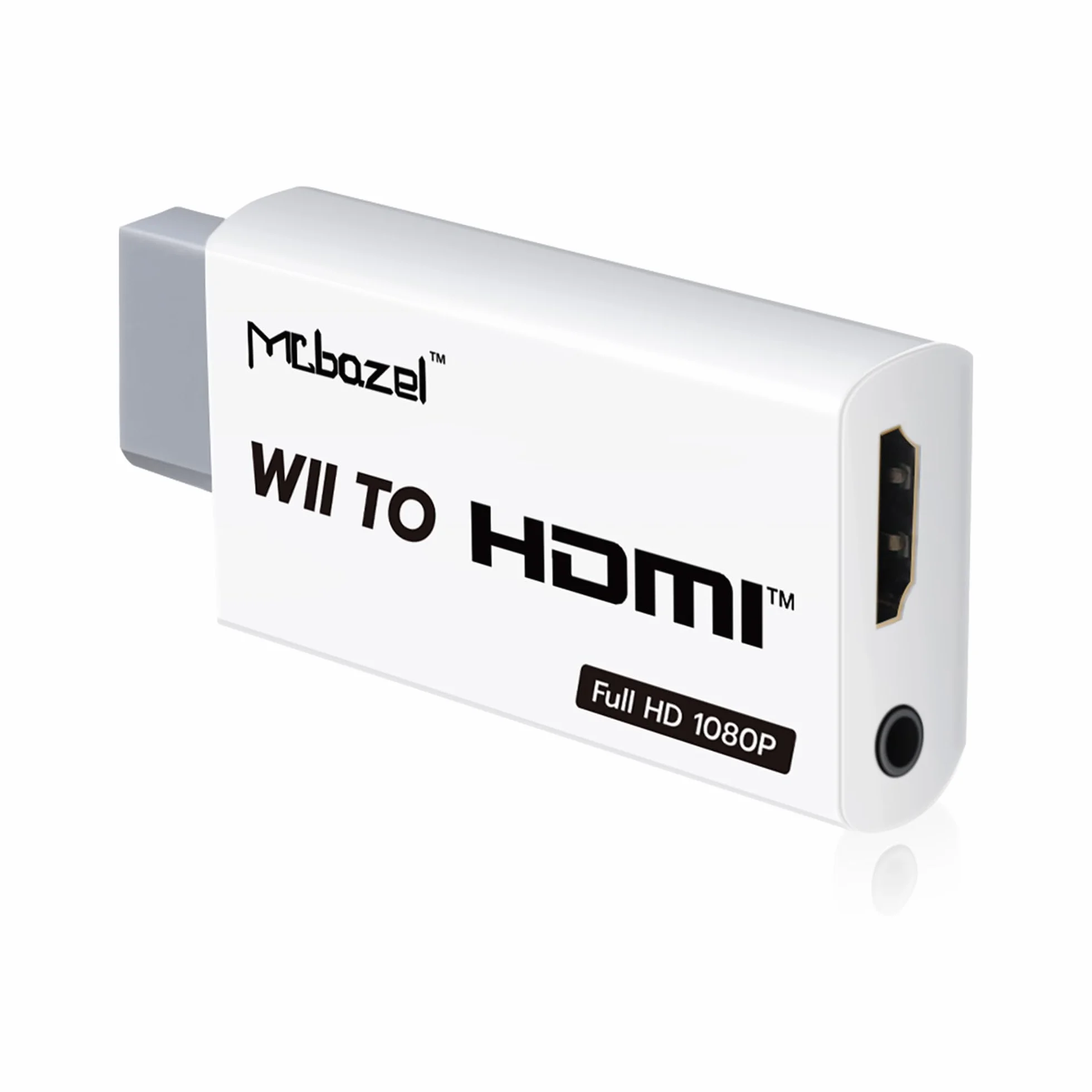 Adapter Wii HDMI, Mcbazel Wii na HDMI, konwerter adapterów wideo Full HD 1080P z audio 3,5 mm