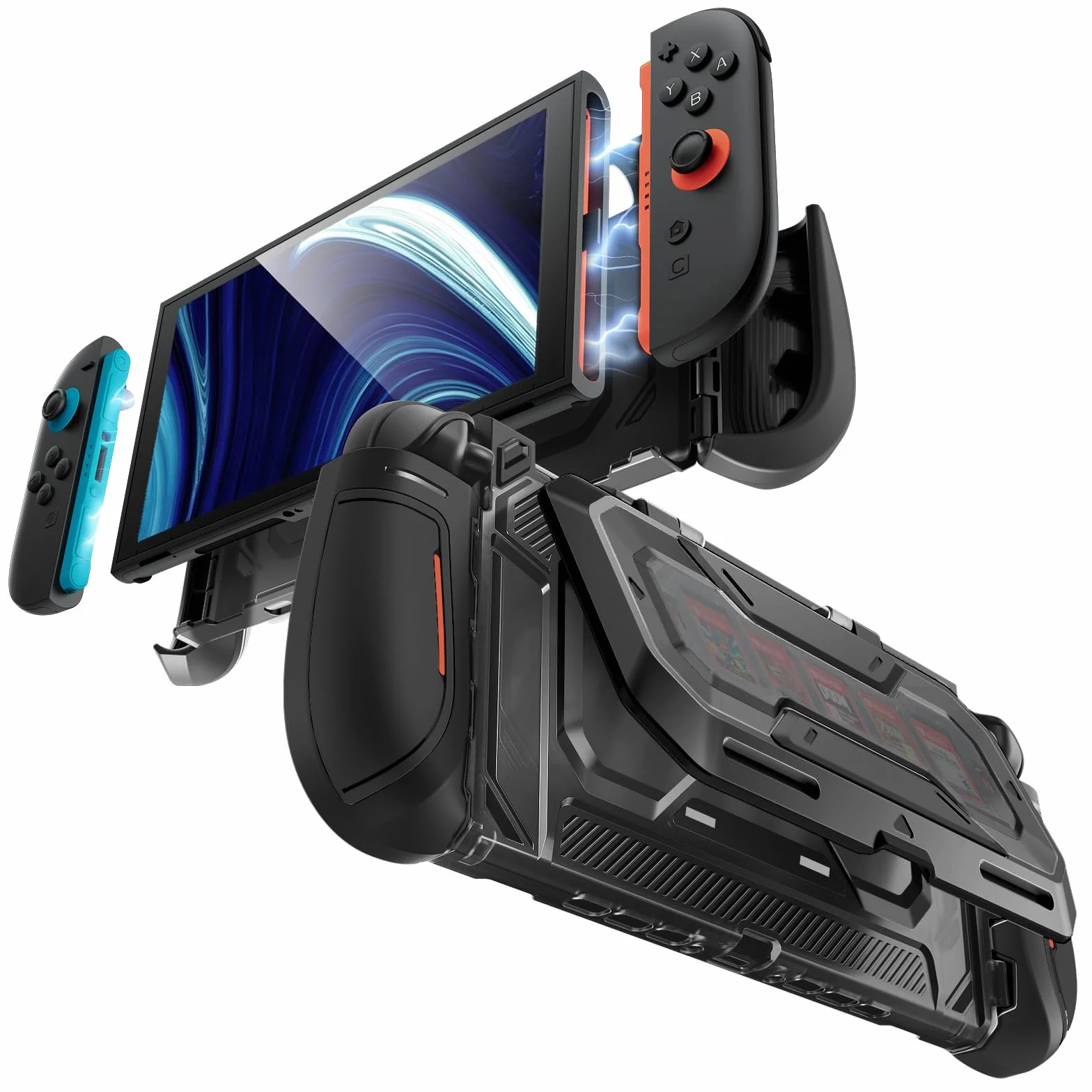 Mumba Etui do Nintendo Switch 2 (2025) z klapką [Tytan] Ochrona przed zamykaniem ergonomiczny uchwyt, szybkie wyjmowanie Joy-Con, 7 kart trzymania, akcesoria do przełącznika 2, czarne