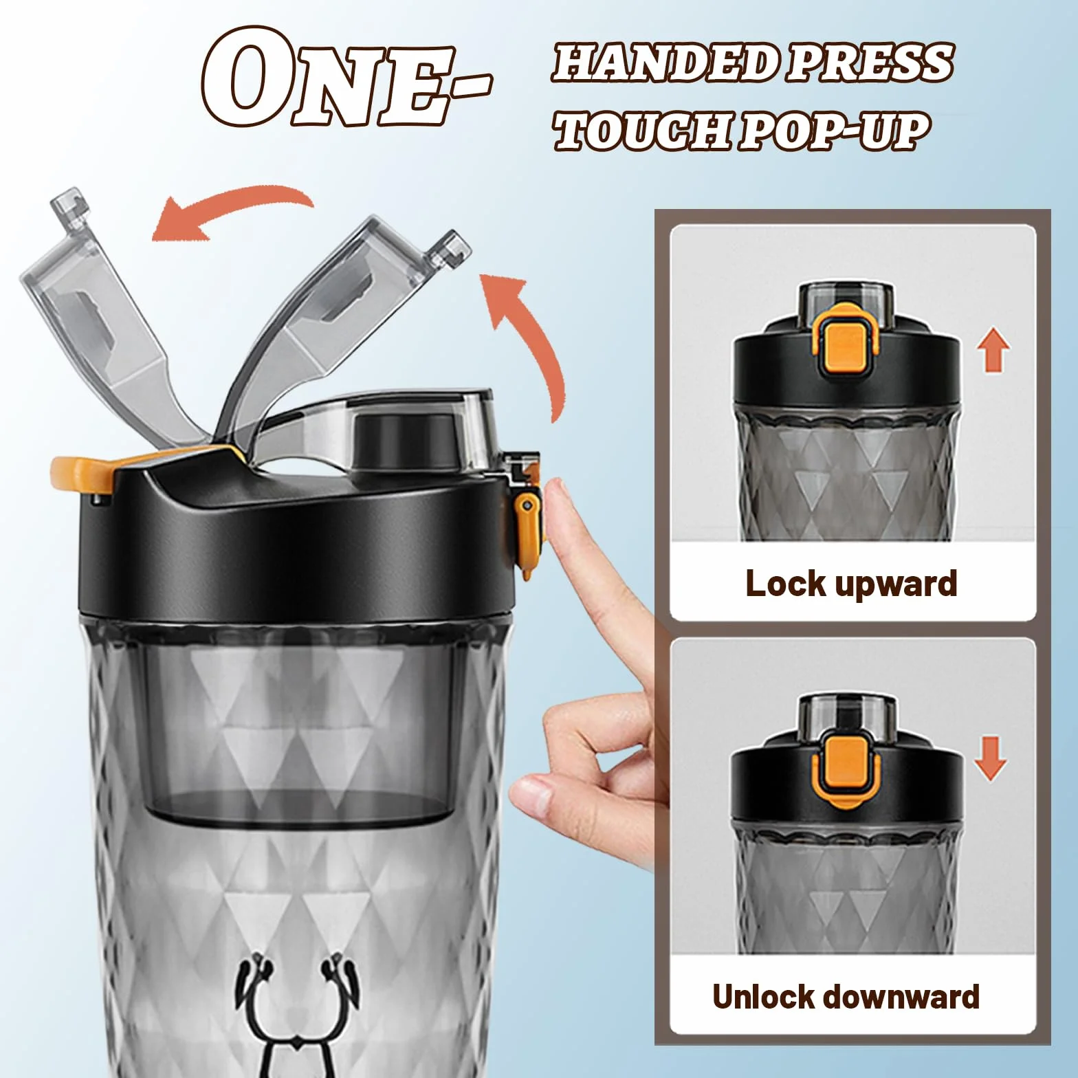 flintronic Elektryczny shaker do białek 650 ml USB C automatyczny mikser