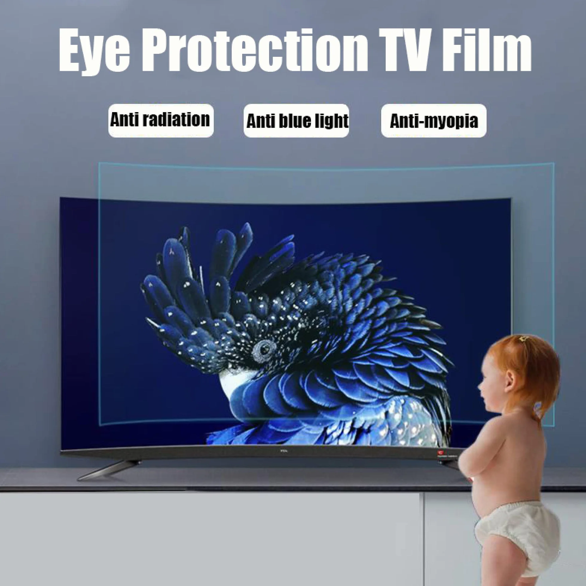 Matowa osłona ekranu telewizora 32–75 cali, antyrefleksyjna folia ochronna do telewizora, do LCD, LED, 4K OLED i QLED HDTV / A / 65 cali 1429 x 804 mm
