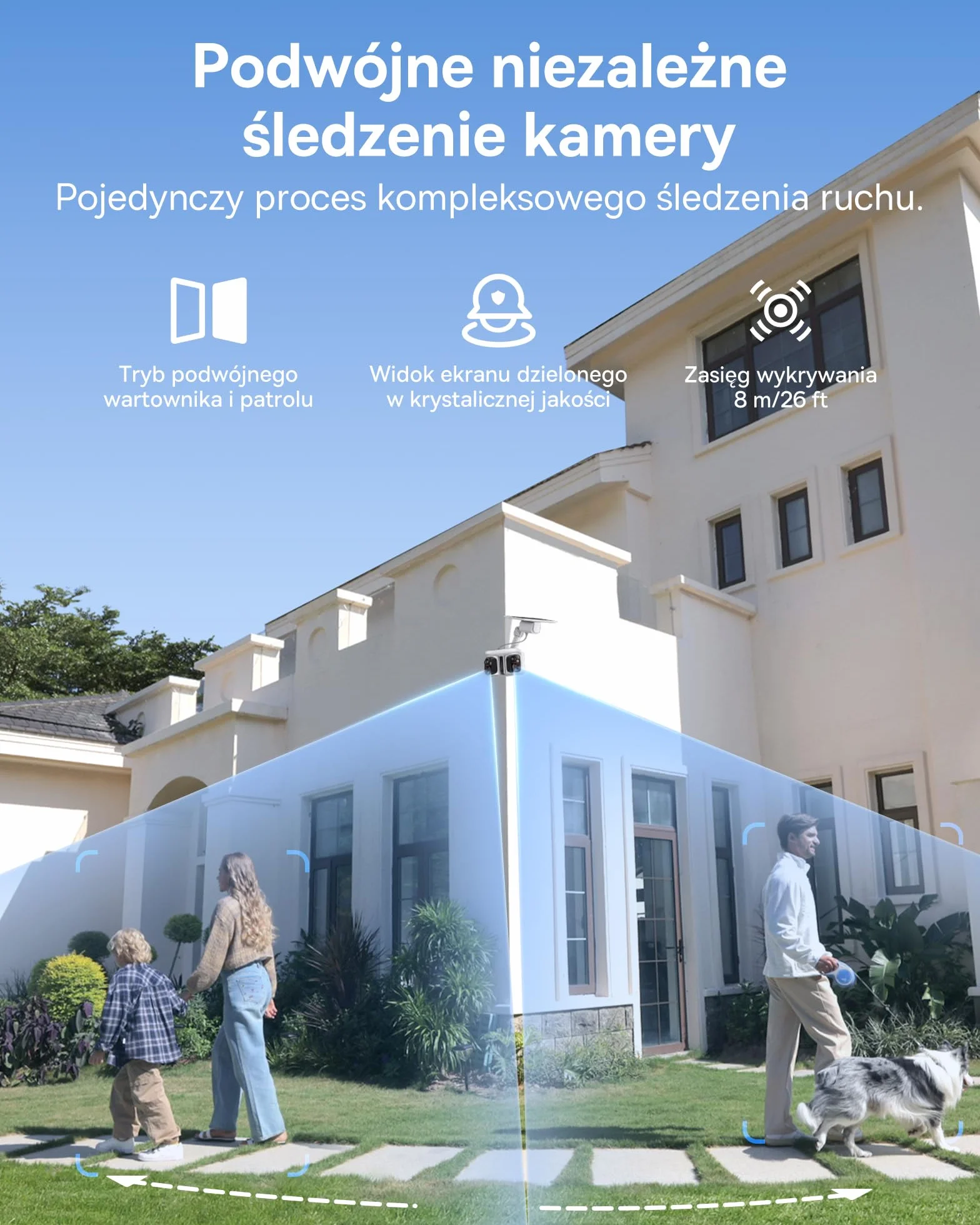 Baseus Security X1 Pro Kamera Zewnętrzna – kamera z podwójnym śledzeniem AI, monitoring 300°, nocne widzenie, solarna kamera bezprzewodowa na baterię, detekcja AI, automatyczny patrol, do 512 GB