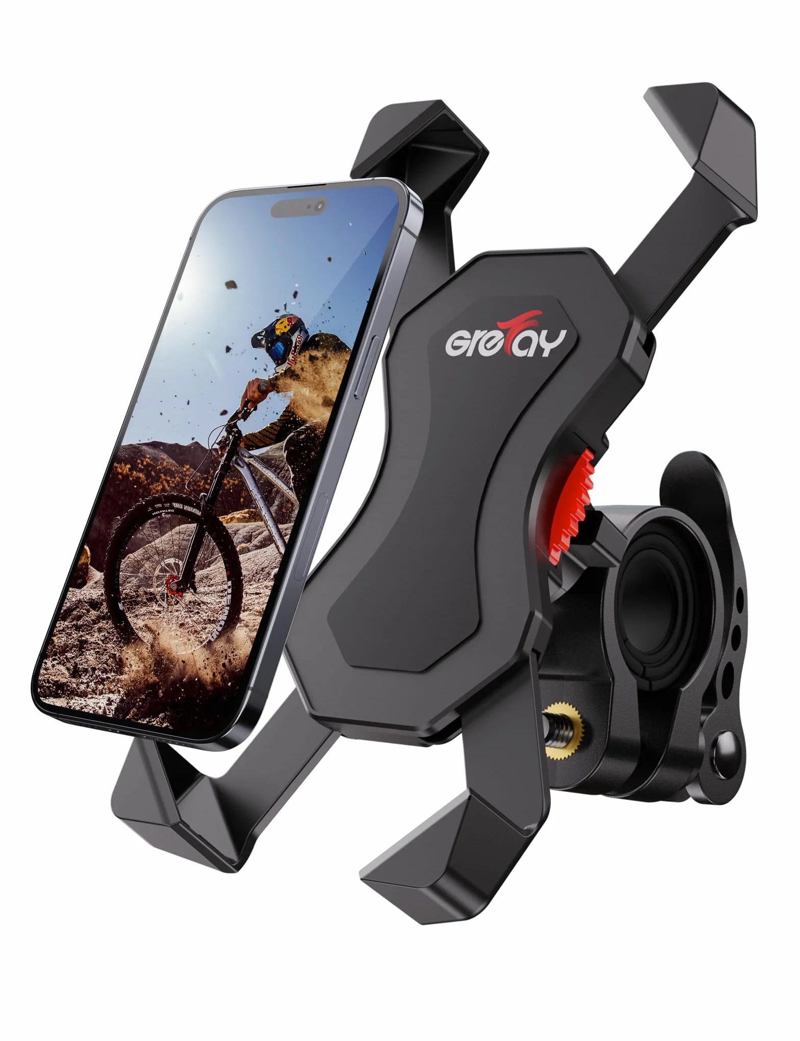 Grefay Uchwyt Telefon Rowerowy Uniwersalny Uchwyt Smartfona Motocykla dla 12 Mini, 12 Pro Max, 11 Pro, Pro Max Xs 8 X 8P 7 7P 6S, Samsung S10 S9 S8