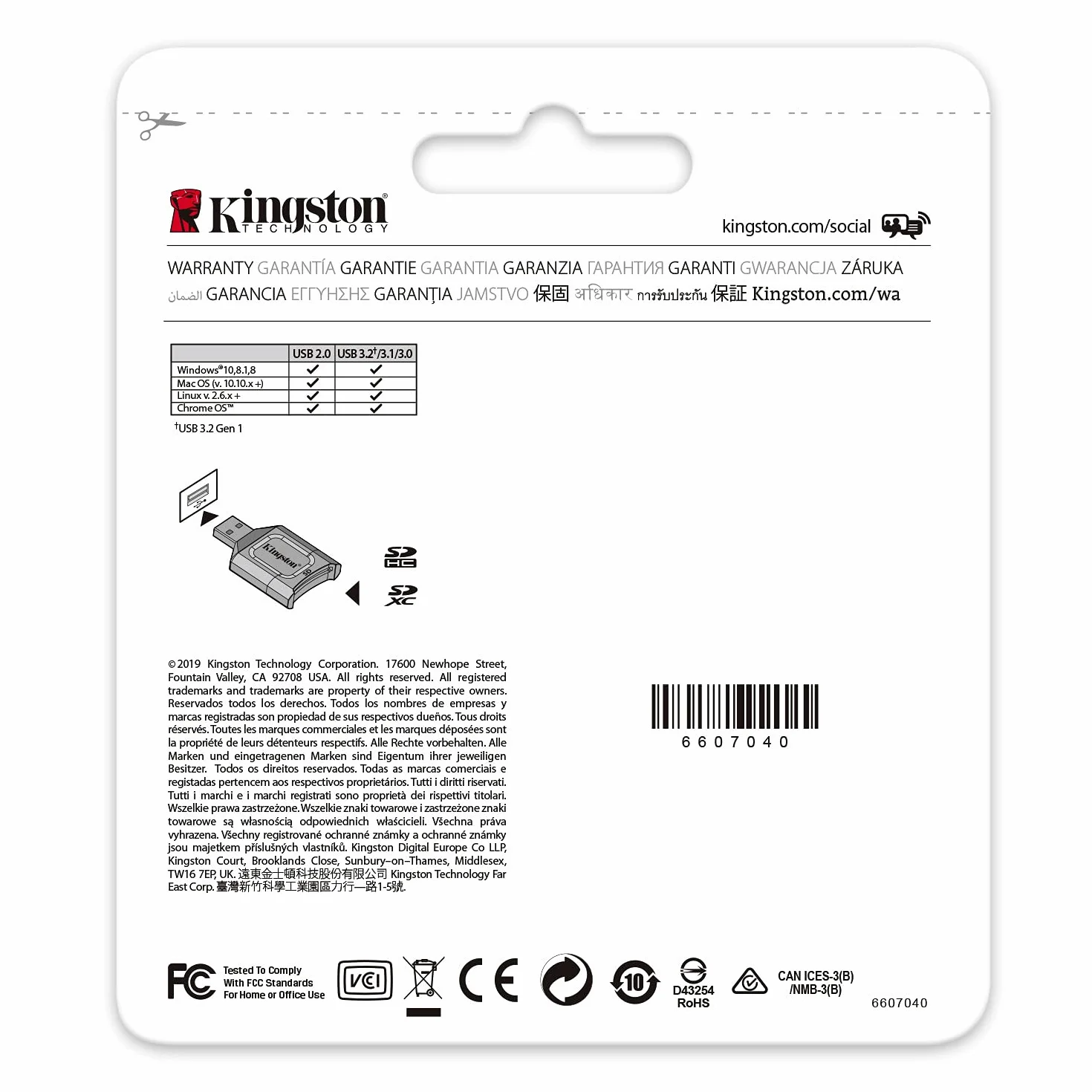 Kingston MobileLite Plus (MLP) czytnik kart SD, USB 3.1 SDHC/SDXC UHS-II