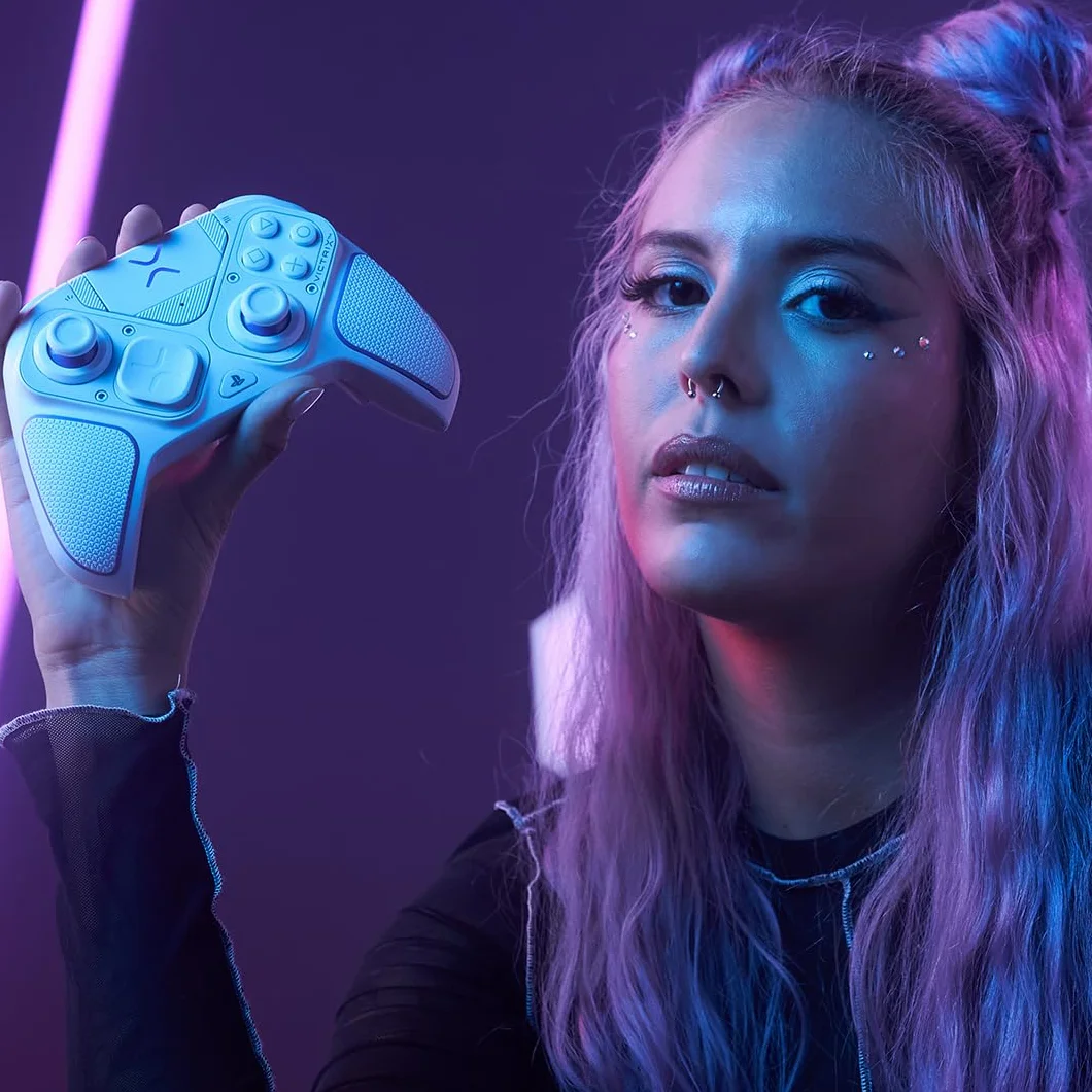 PDP Victrix Pro BFG bezprzewodowy Gaming kontroler for Playstation 5 / PS5, PS4, PC, Modular Gamepad, Remappable Buttons, Customizable Triggers/Paddles/D-Pad, PC App Biały