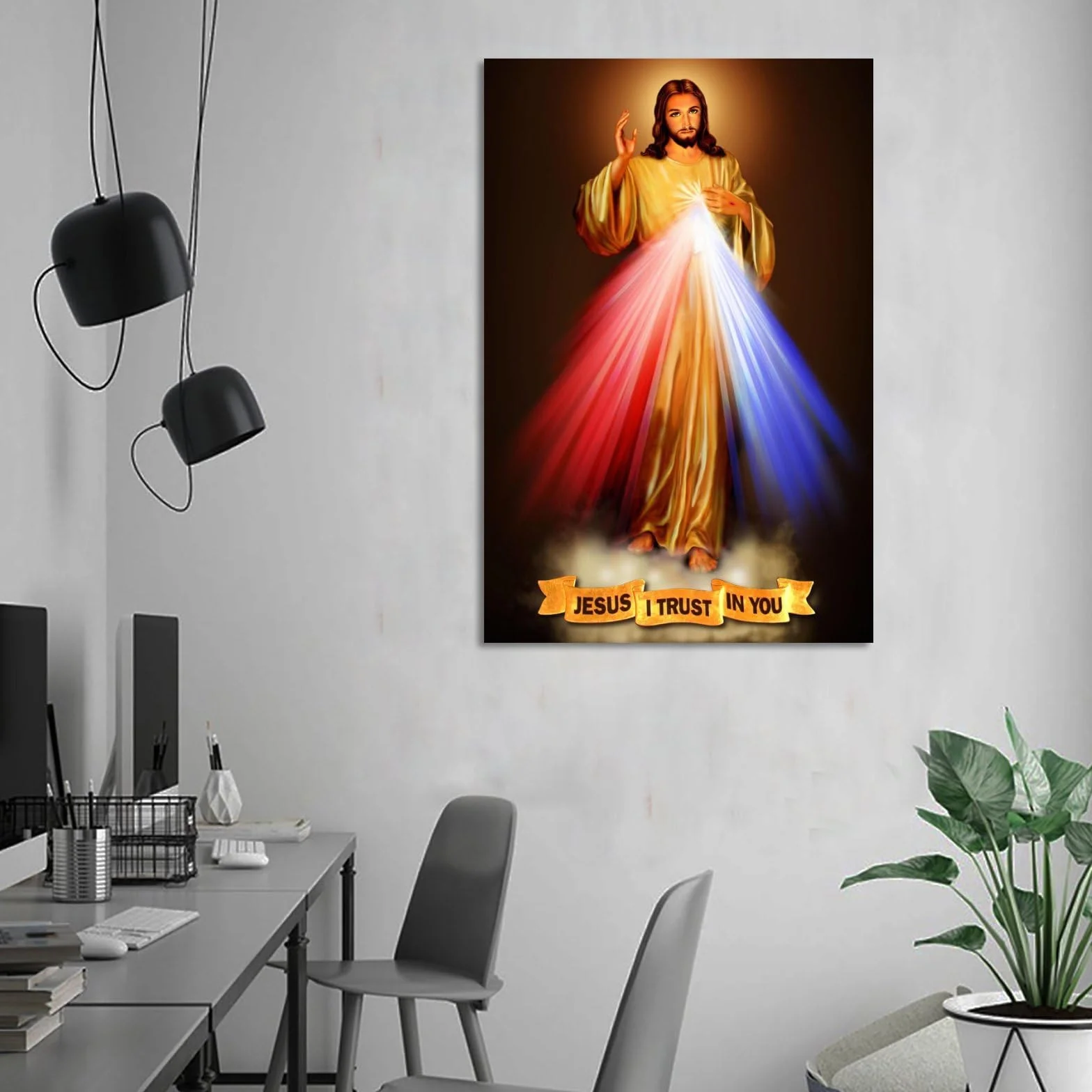 Plakat dekoracyjny Miłosierny Jezus obraz płótno 60 x 90 cm