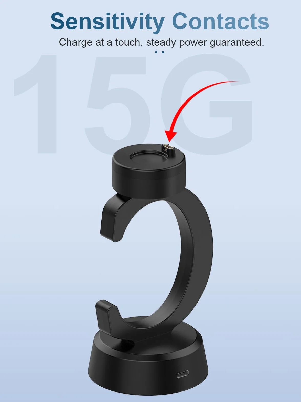 Stacja ładująca do Garmin Bounce 2, yystao stabilna magnetyczna ładowarka USB-C kompatybilna z Garmin Bounce 2, podstawka ładująca w kształcie litery C