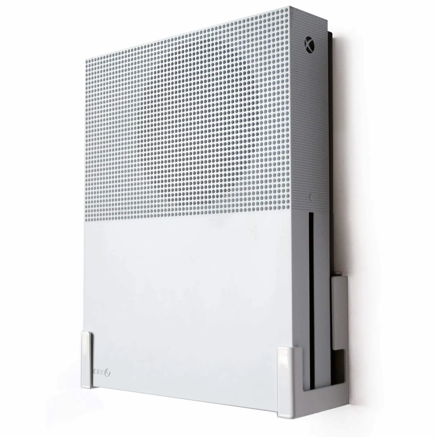 Monzlteck Uchwyt ścienny do Xbox One S, metalowy pionowy wiszący lewy/prawy
