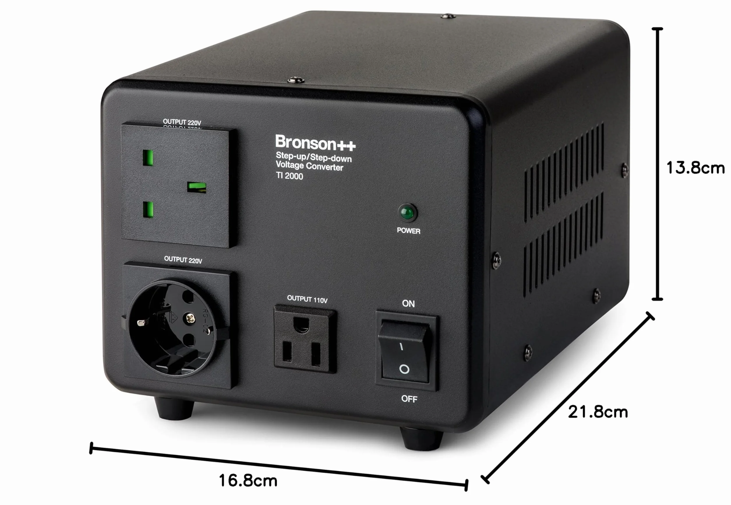 Bronson++ TI 2000 - Transformator 110 V USA Toroidalny 2000 Wat - WejÅ›cie/wyjÅ›cie 220V/110V Reversible Bronson 2000W