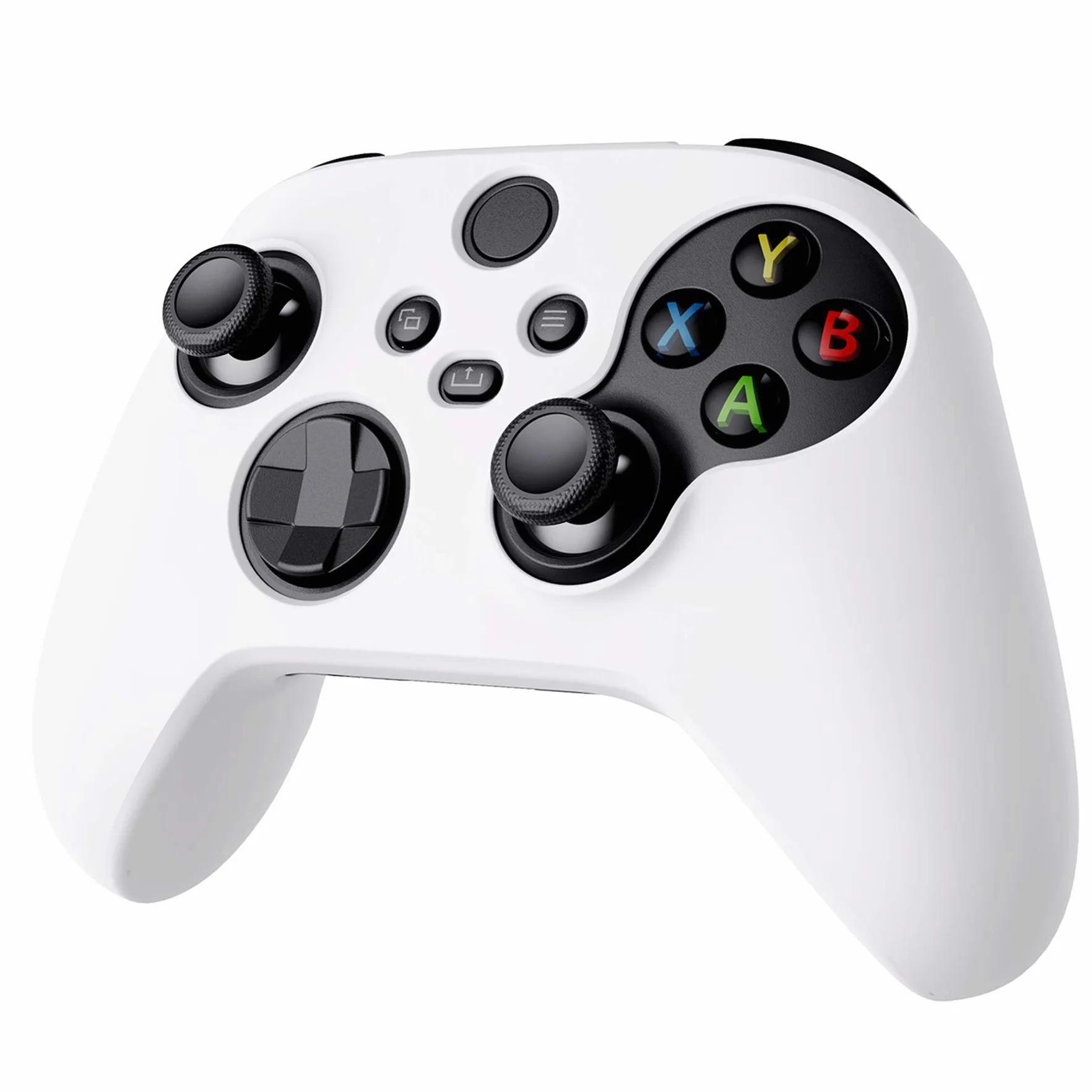PlayVital Anti-Slip Silikonowe Etui Ochronne do Xbox Series X,Pokrowiec Ochronny do Xbox Series S Kontrolera,Miękka Gumowa Obudowy Ochraniacz Skóry z Nakładki na Kciuki-Biały(Czysta Seria)