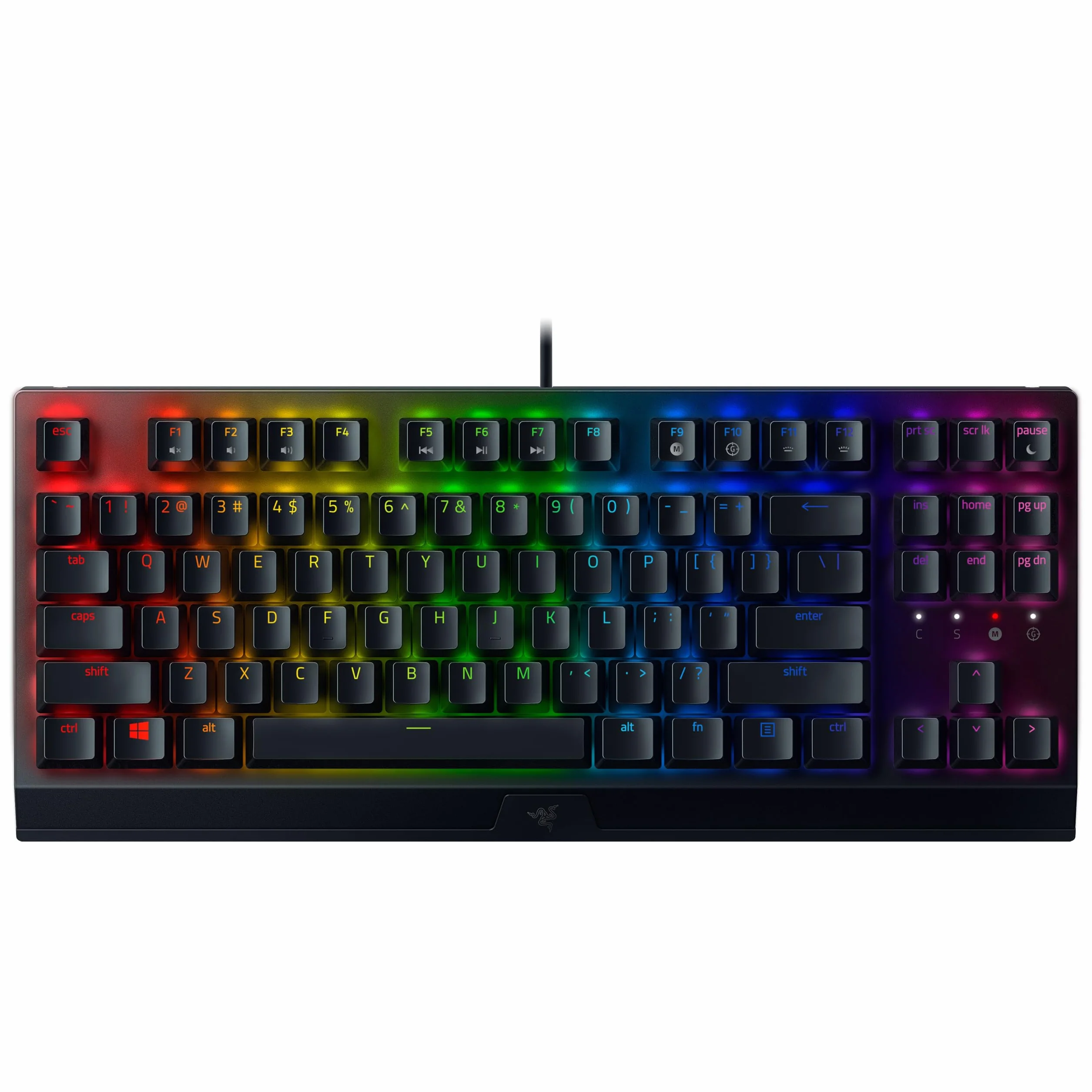 Razer BlackWidow V3 Tenkeyless (zielone przełączniki) – kompaktowa mechaniczna klawiatura do gier (klikalne, kompaktowa obudowa, w pełni programowalne klawisze) Układ QWERTY US | Czarny