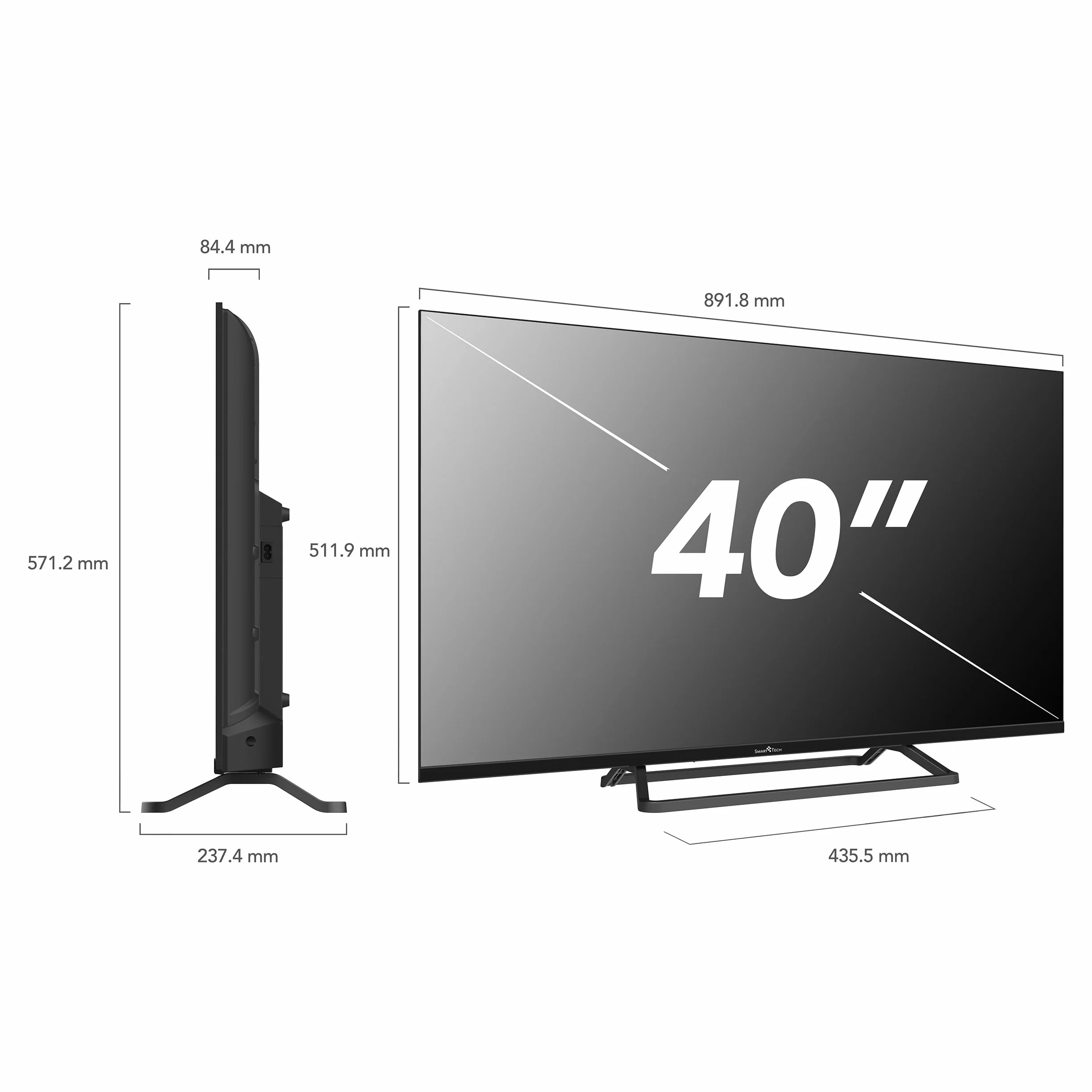 Smart Tech 40FN01V3 Full HD LED TV 40 cali (101 cm) potrójny tuner Dolby Audio H.265 3xHDMI, 2xUSB