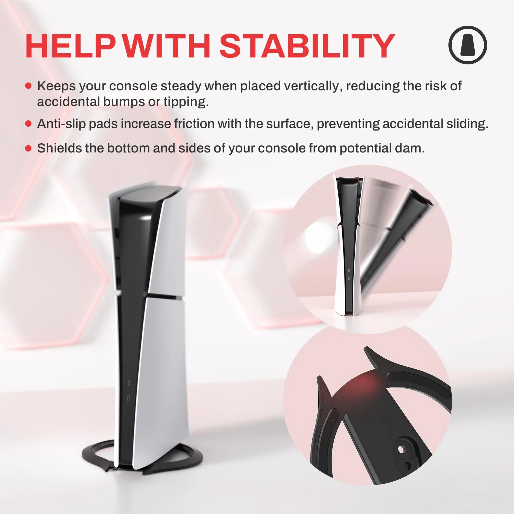 PlayVital Podstawka do PS5/Slim/Pro Standard Console Disc & Digital, Stojak Pionowy Czarny