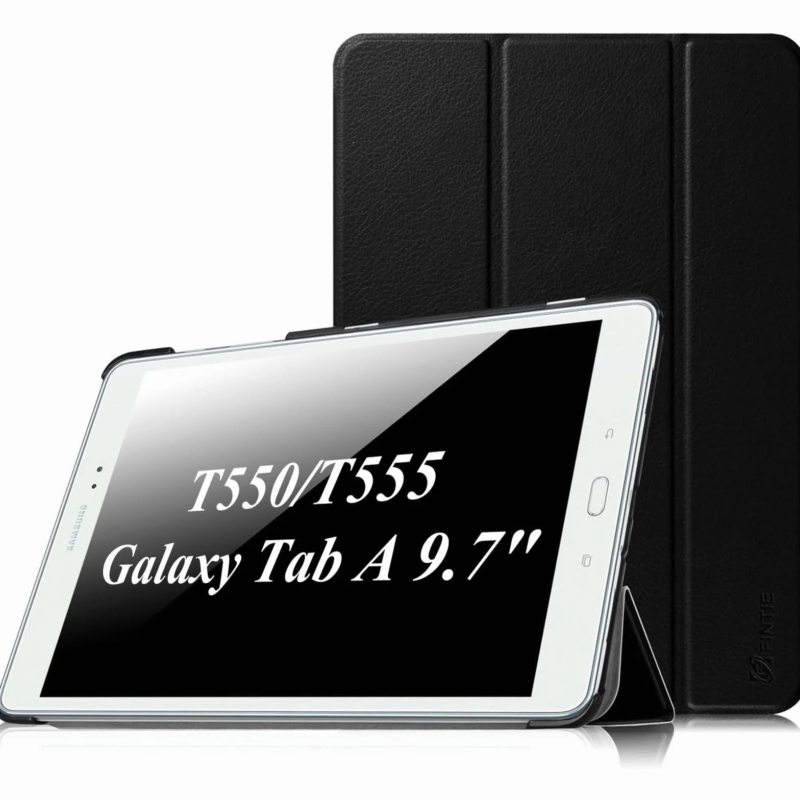 FINTIE Etui Slimshell do tabletu Samsung Galaxy Tab A 9,7 cala SM-T550 - super cienkie, lekkie etui z funkcją automatycznego uśpienia/budzenia, Czarny, Galaxy Tab A 9.7
