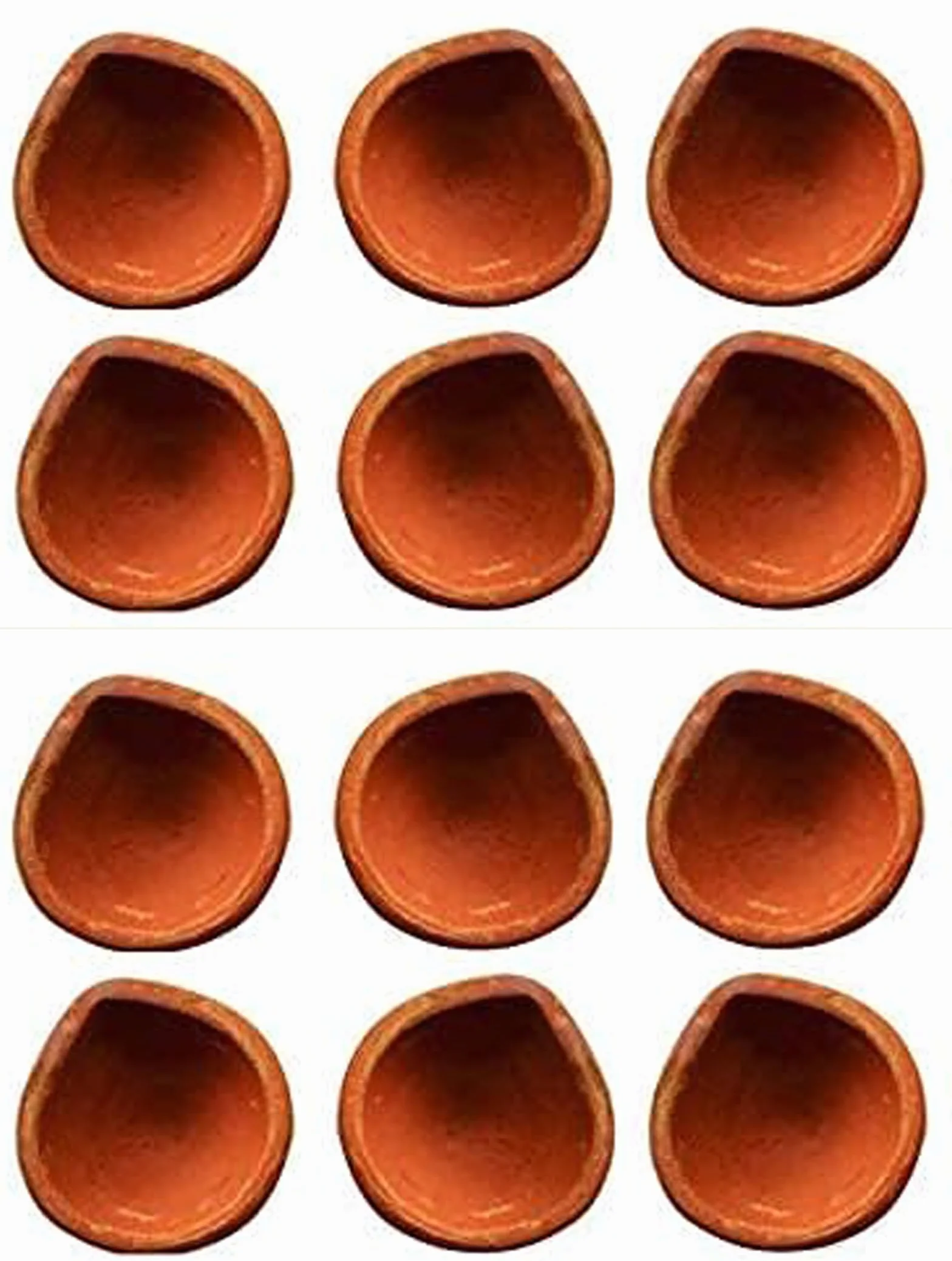 Zestaw Terracotta Diya 12 Szt. Puja Clay Earthen Oil Lamps