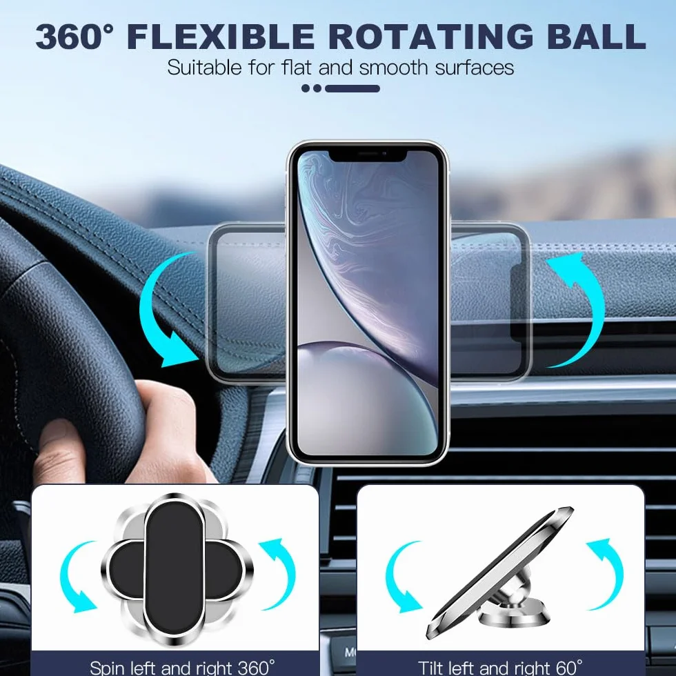 AXFEE Magnetyczny Samochodowy Uchwyt Na Telefon, 360° Składany, Uniwersalny Do Smartfonów iPhone