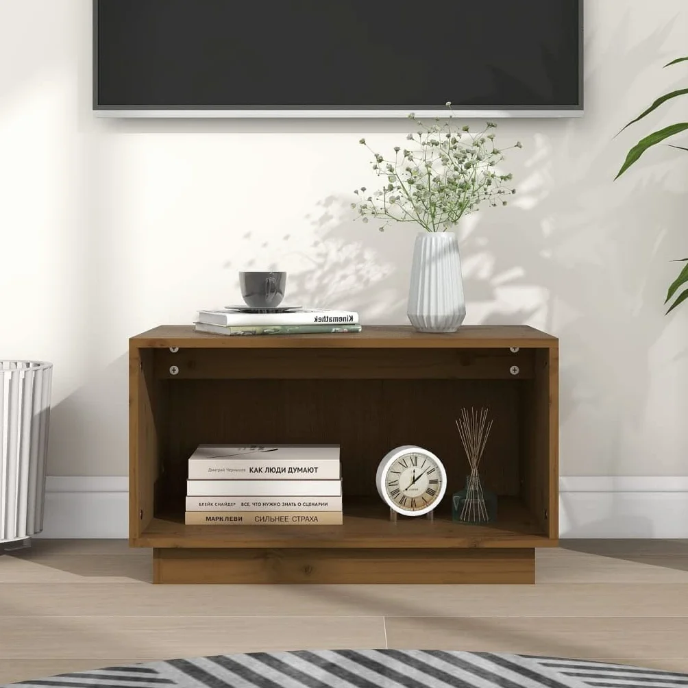 vidaXL Szafka pod telewizor, miodowy brąz, 60x35x35 cm, drewno sosnowe, mebel RTV, szafka na konsolę, szafka HiFi, meble RTV, szafki na konsolę