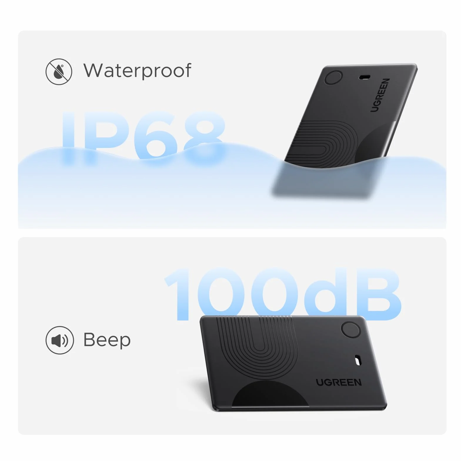 UGREEN FineTrack Slim obsługuje magnetyczne ładowanie bezprzewodowe, karta Bluetooth Tracker kompatybilna z Apple Find My (tylko iOS), lokalizator portfela z baterią wystarczającą na 1 rok