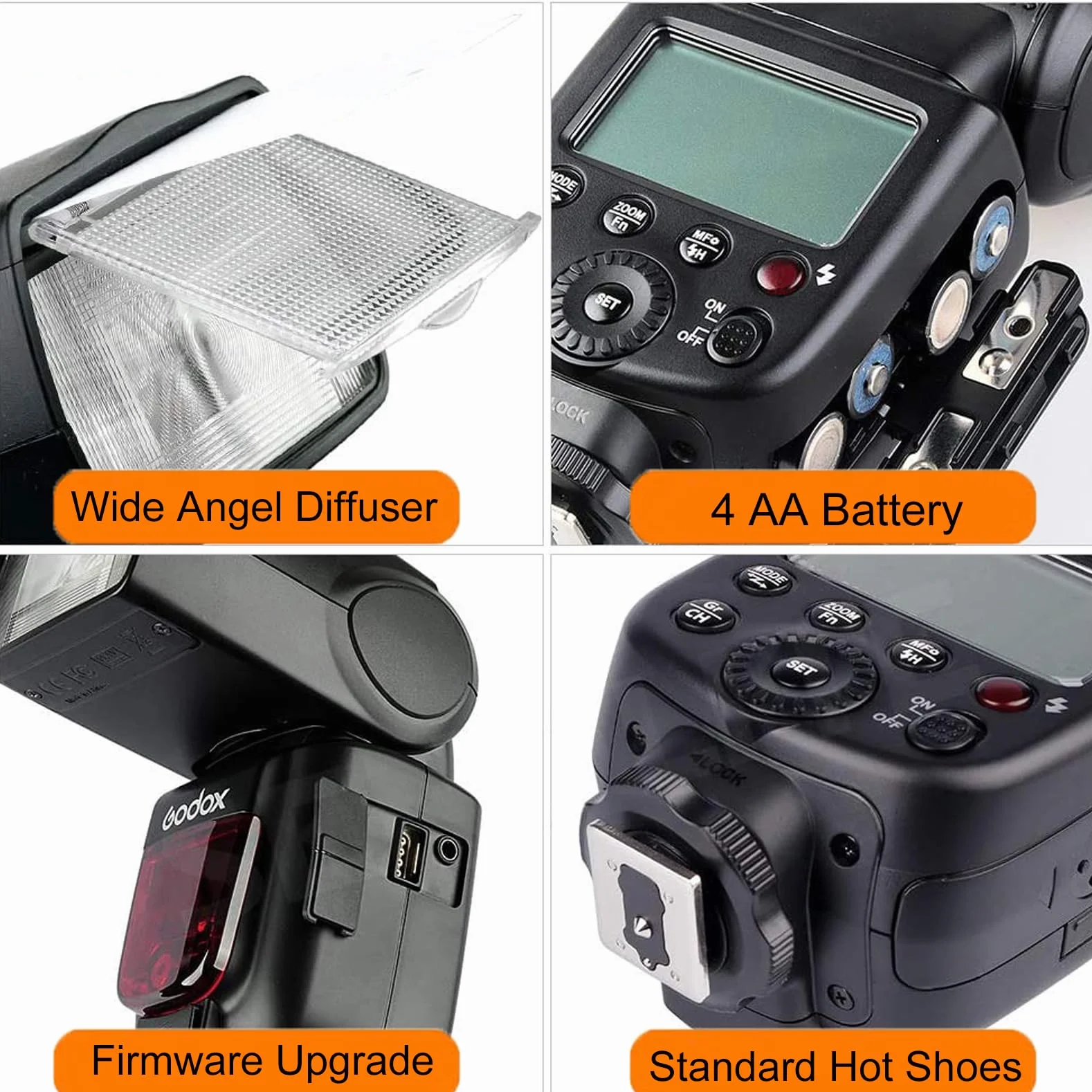 Godox TT600 Speedlite bezprzewodowa lampa błyskowa 2,4 G, master/slave, flash z wbudowanym systemem wyzwalania, do aparatów Canon, Nikon, Pentax, Olympus, Fujifilm, Panasonic