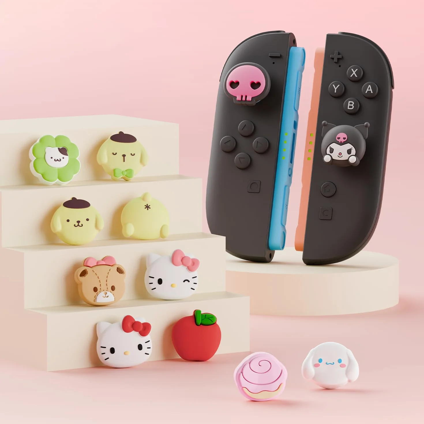 Nakładki na gałki kompatybilne z Nintendo Switch 2, Silikonowe nakładki na drążki dla Switch 2025, 4 szt.