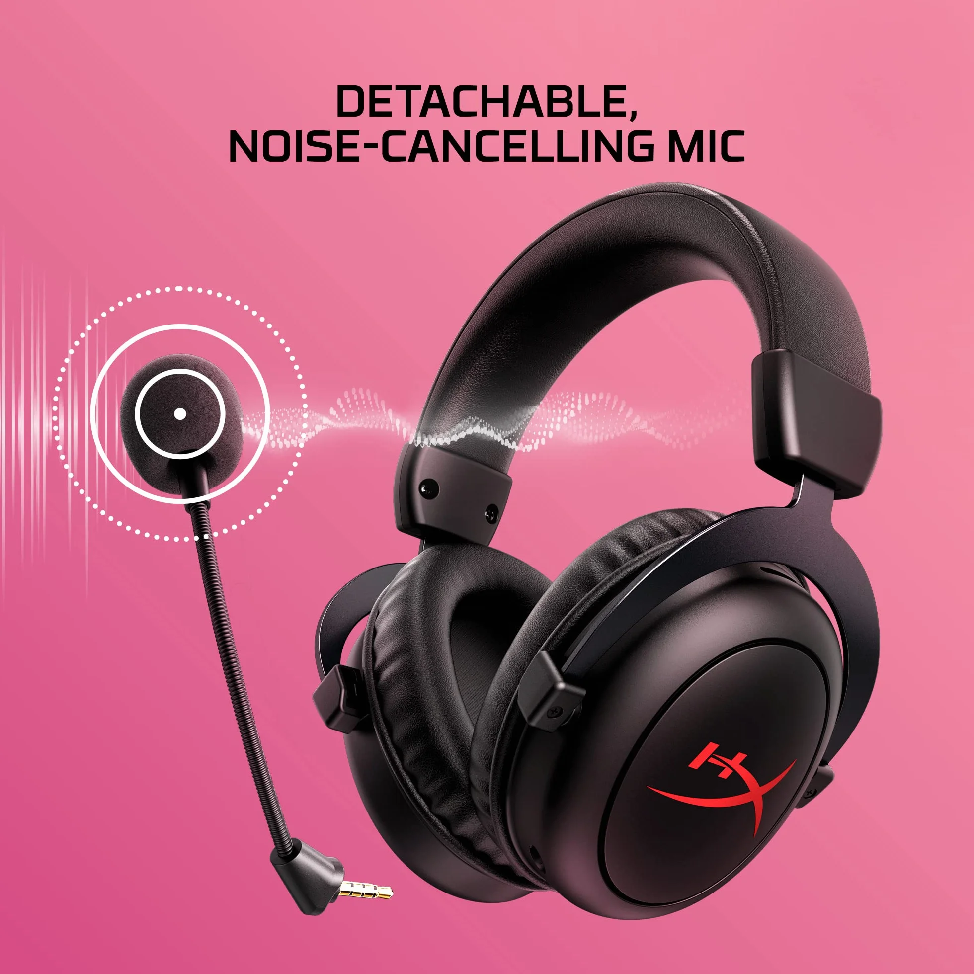 HyperX Cloud II Core Wireless - Zestaw słuchawkowy do gier PC, DTS Headphone: X Space Audio, Memory Pads, Czarny
