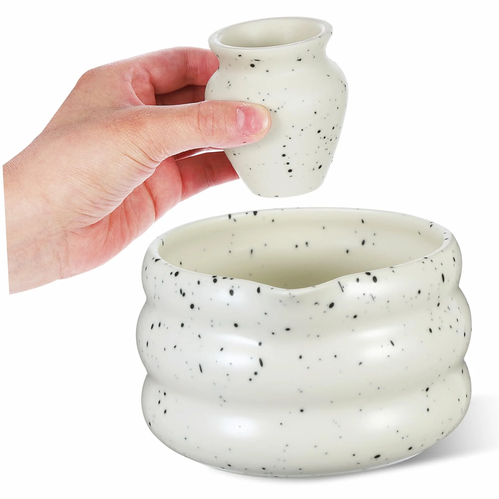 Amosfun 1 zestaw japoński zestaw do herbaty matcha ceramiczny uchwyt na trzepaczkę do tradycyjnego przygotowania matchy dziadka urodziny podnieś swój rytuał herbaty z elegancją
